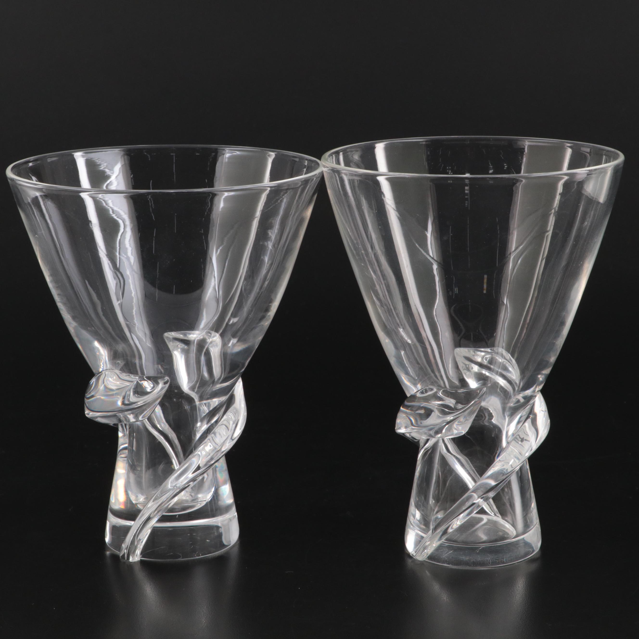 Steuben Art Glass "Spiral" Crystal Vase Designed by Donald Pollard