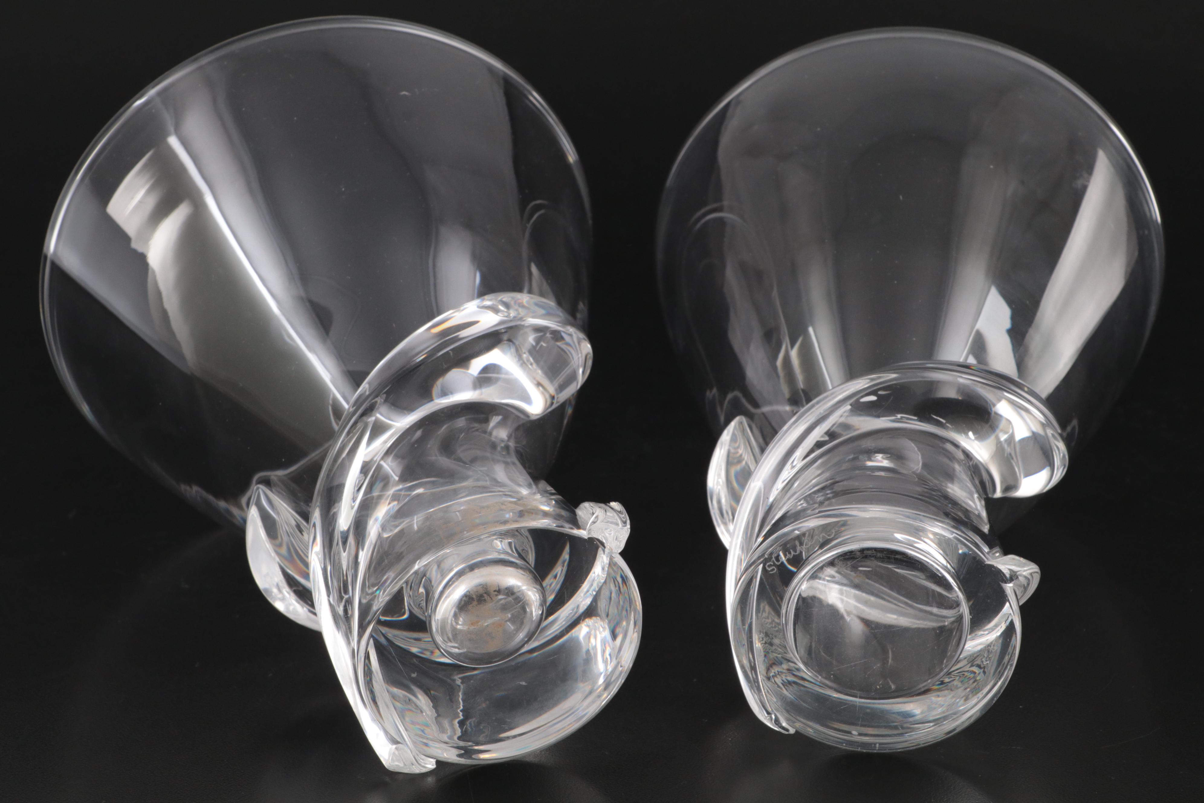 Steuben Art Glass "Spiral" Crystal Vase Designed by Donald Pollard