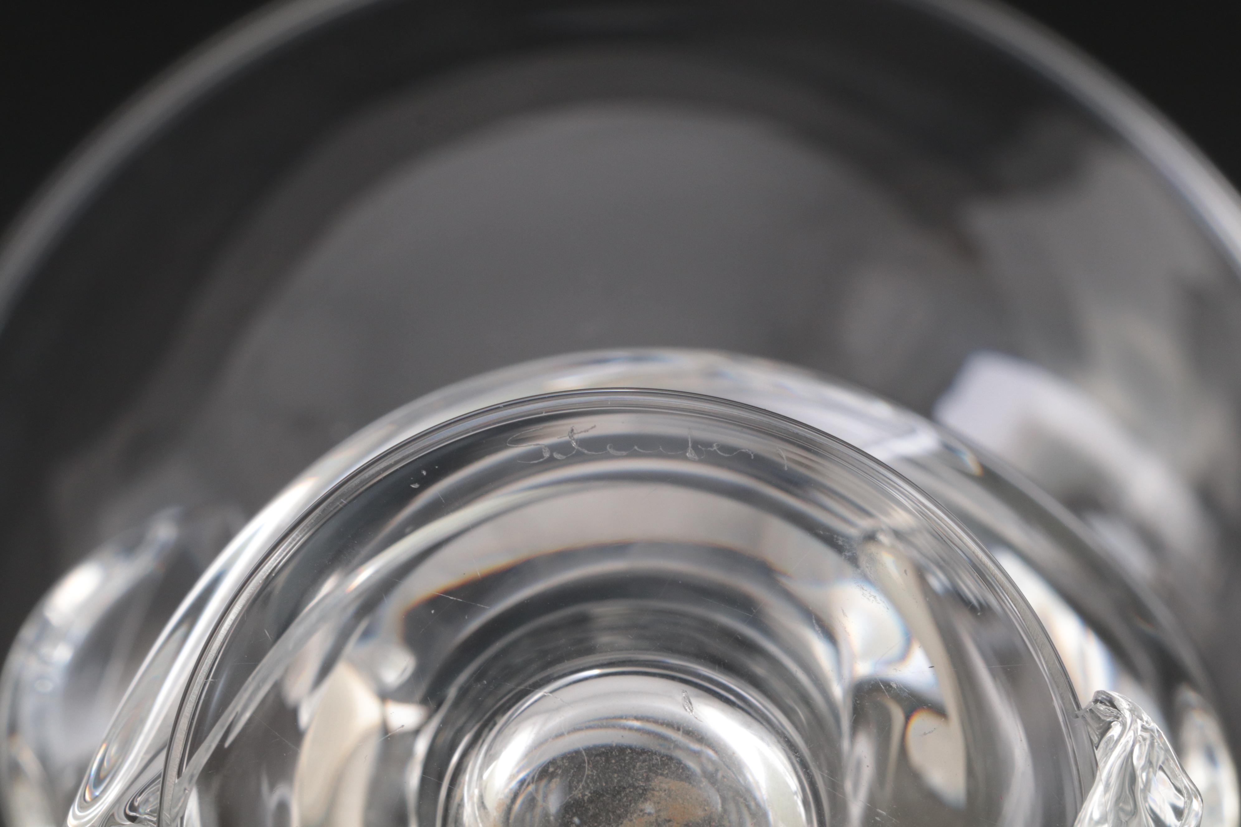 Steuben Art Glass "Spiral" Crystal Vase Designed by Donald Pollard