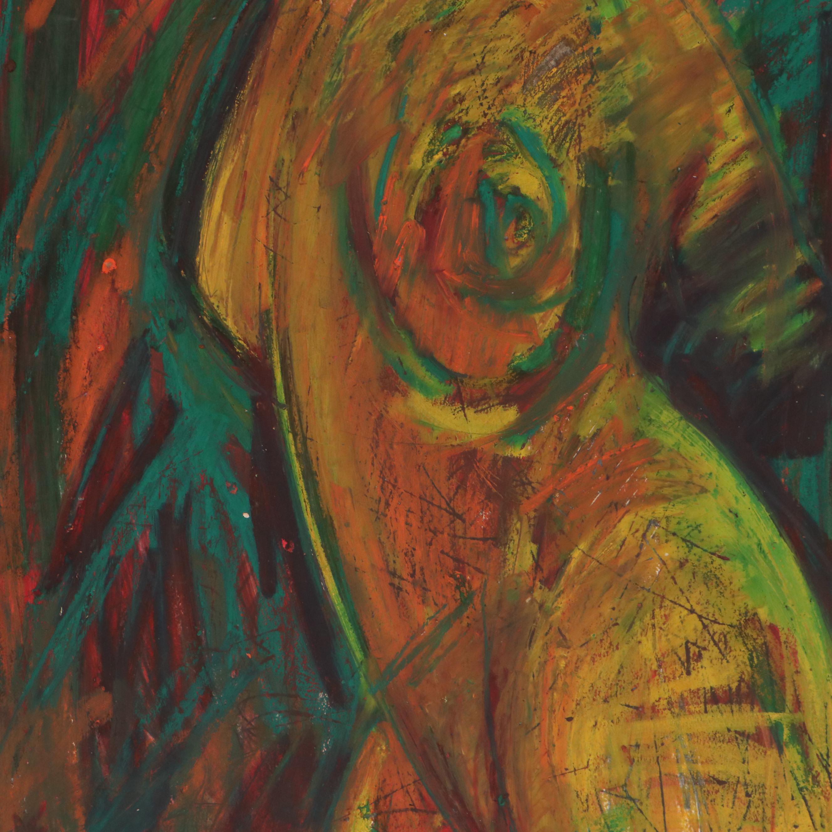 Sarah Roush Oil Pastel Drawing of Nude