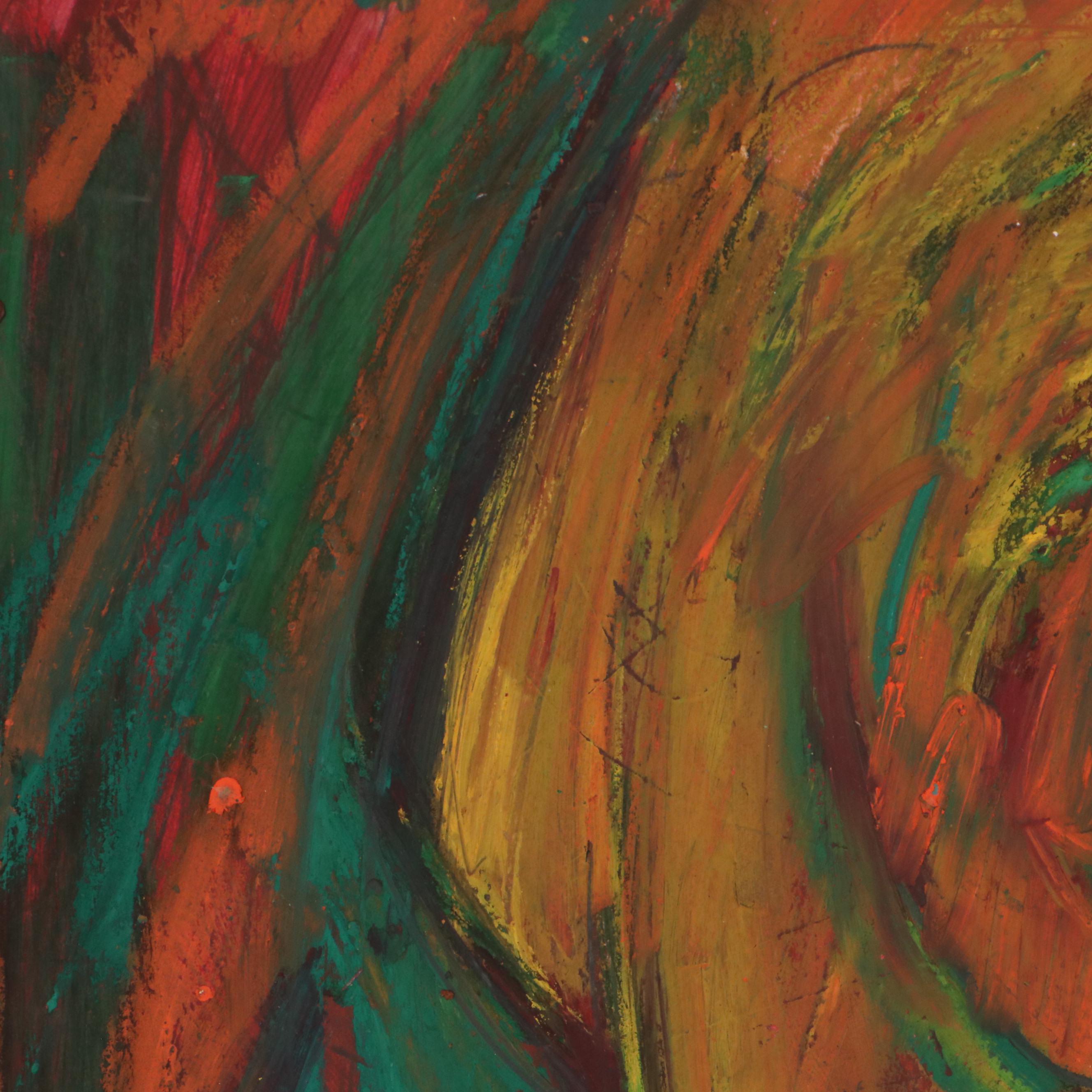 Sarah Roush Oil Pastel Drawing of Nude