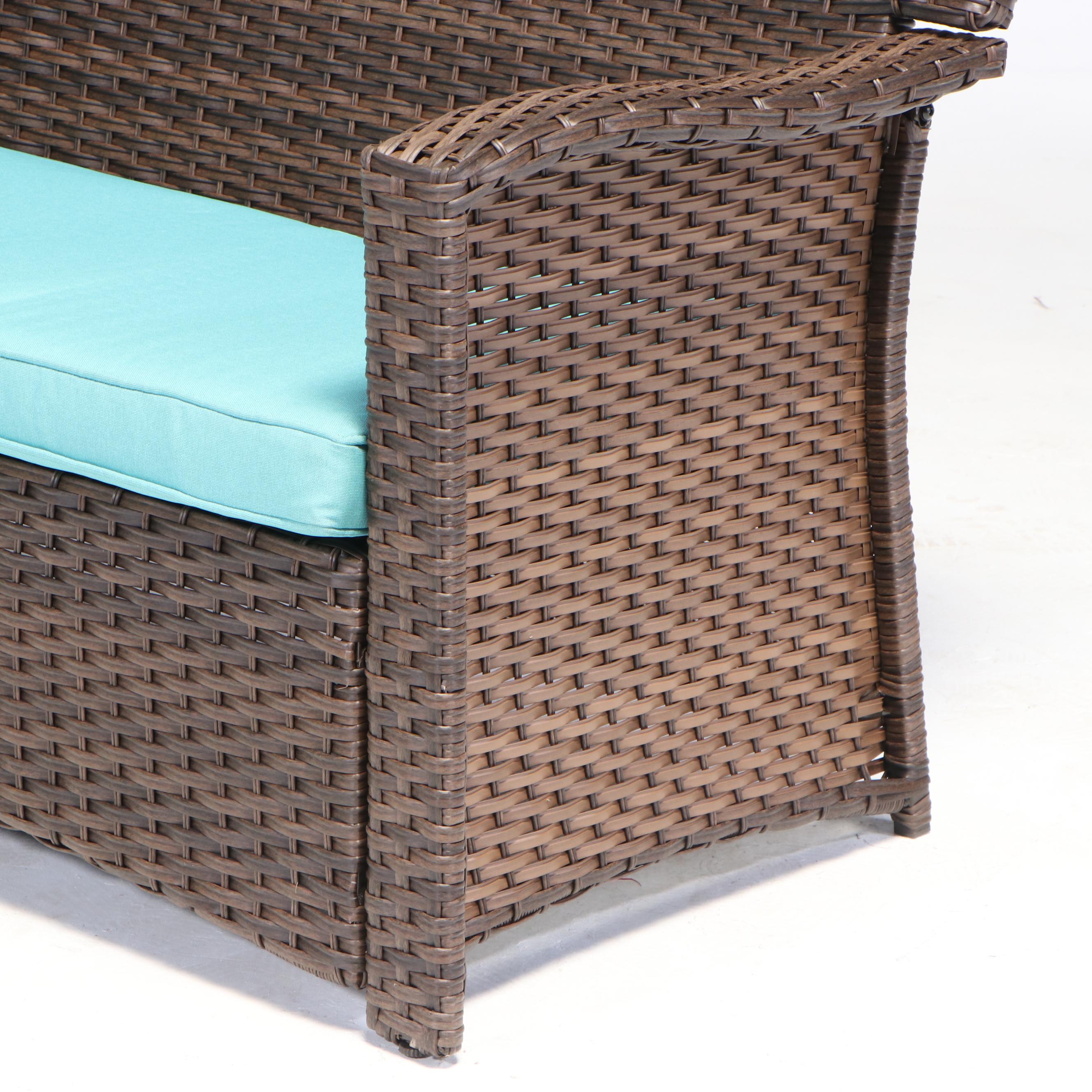 Threshold Halsted 4-Piece Brown Resin Wicker Conversation Set