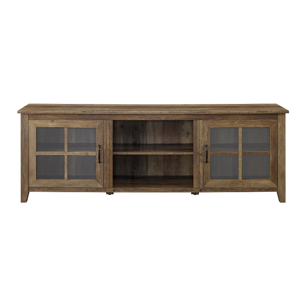 Walker Edison 70" Farmhouse TV Stand in Rustic Oak