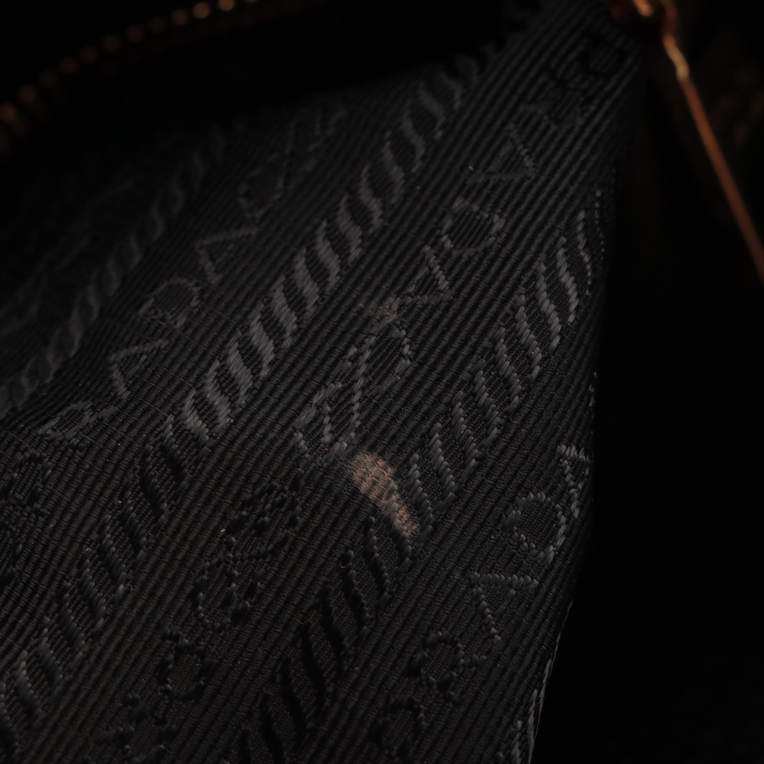 Prada Black Vitello Daino Leather Tote Bag