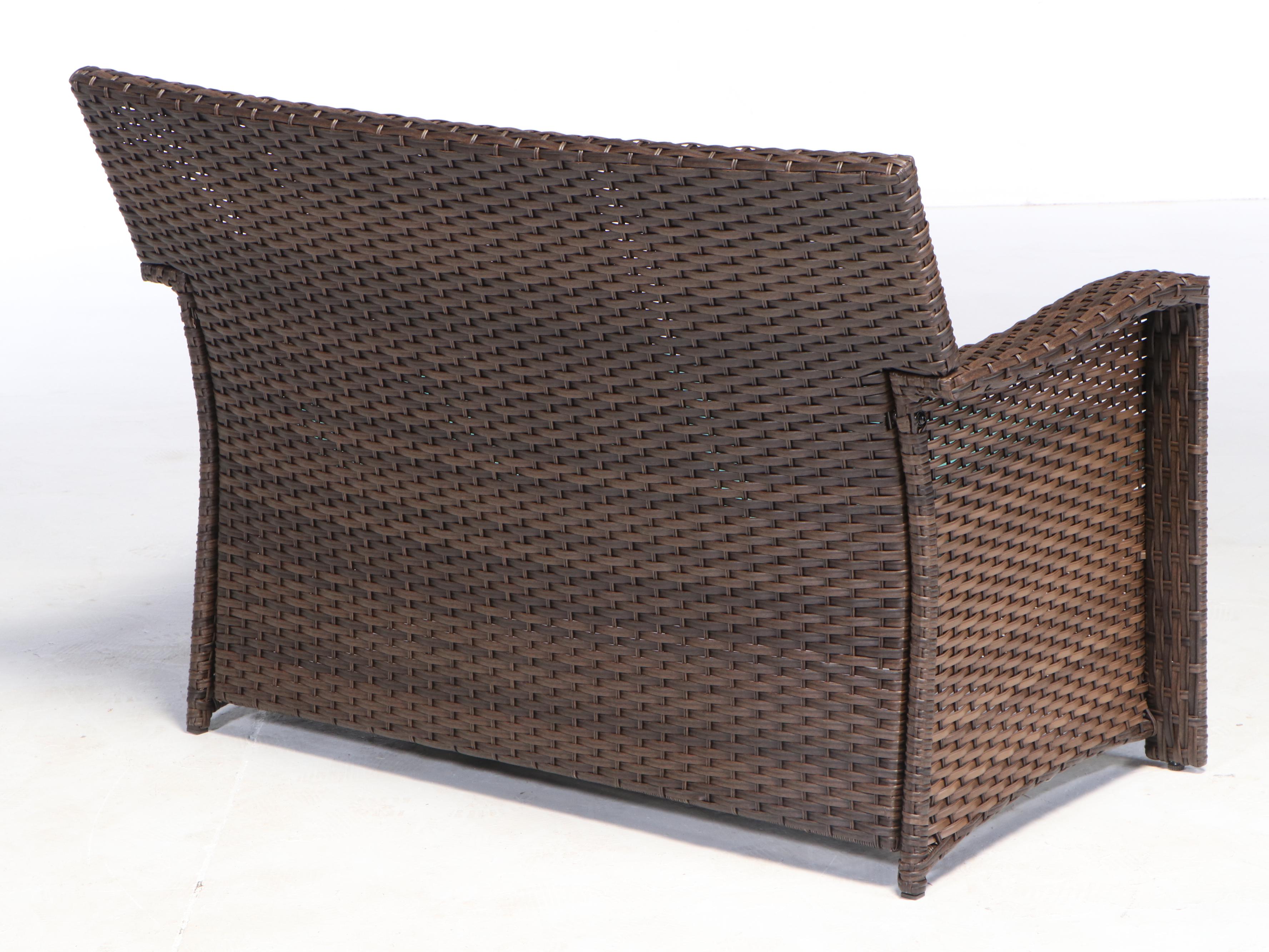 Threshold Halsted 4-Piece Brown Resin Wicker Conversation Set