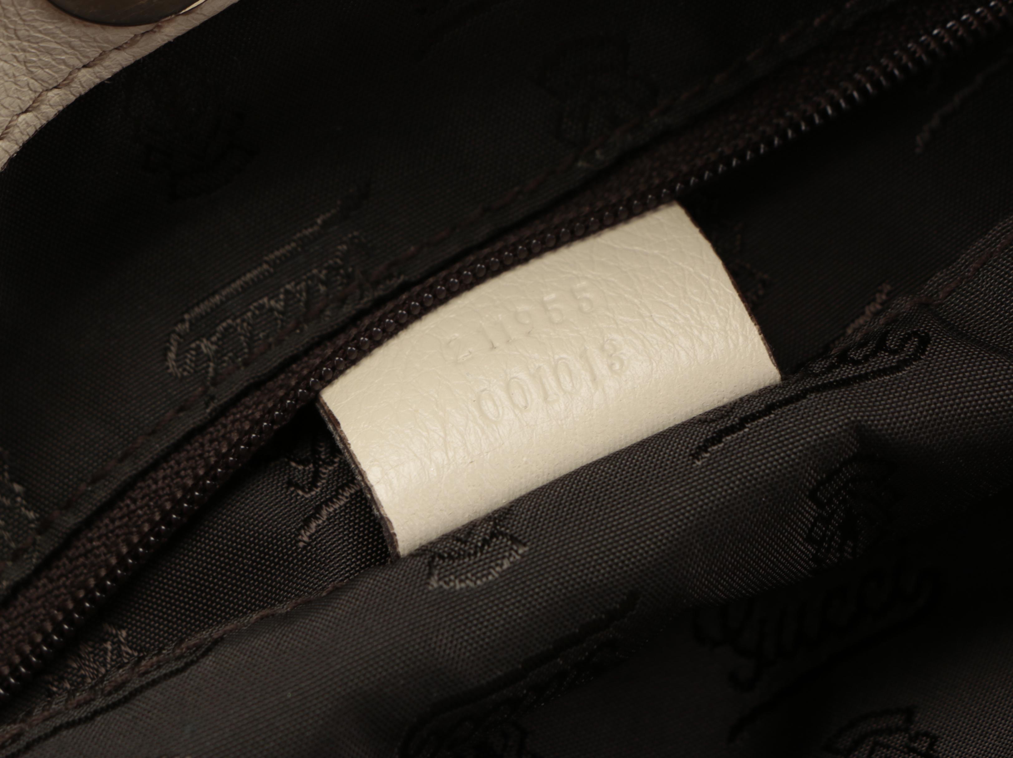 Gucci Tribeca Tote in GG Canvas and White Leather Trim