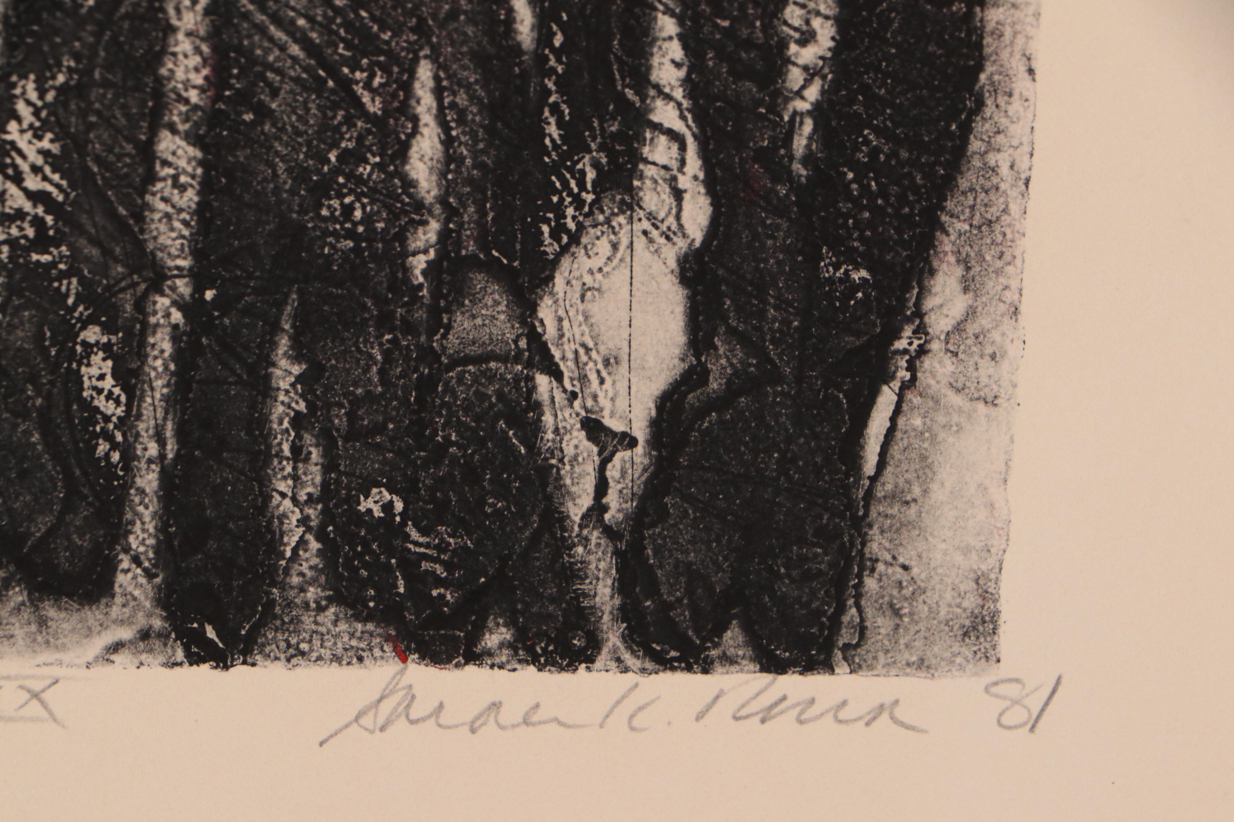 Sarah Roush Abstract Etching "Only Want Neon XX," 1981