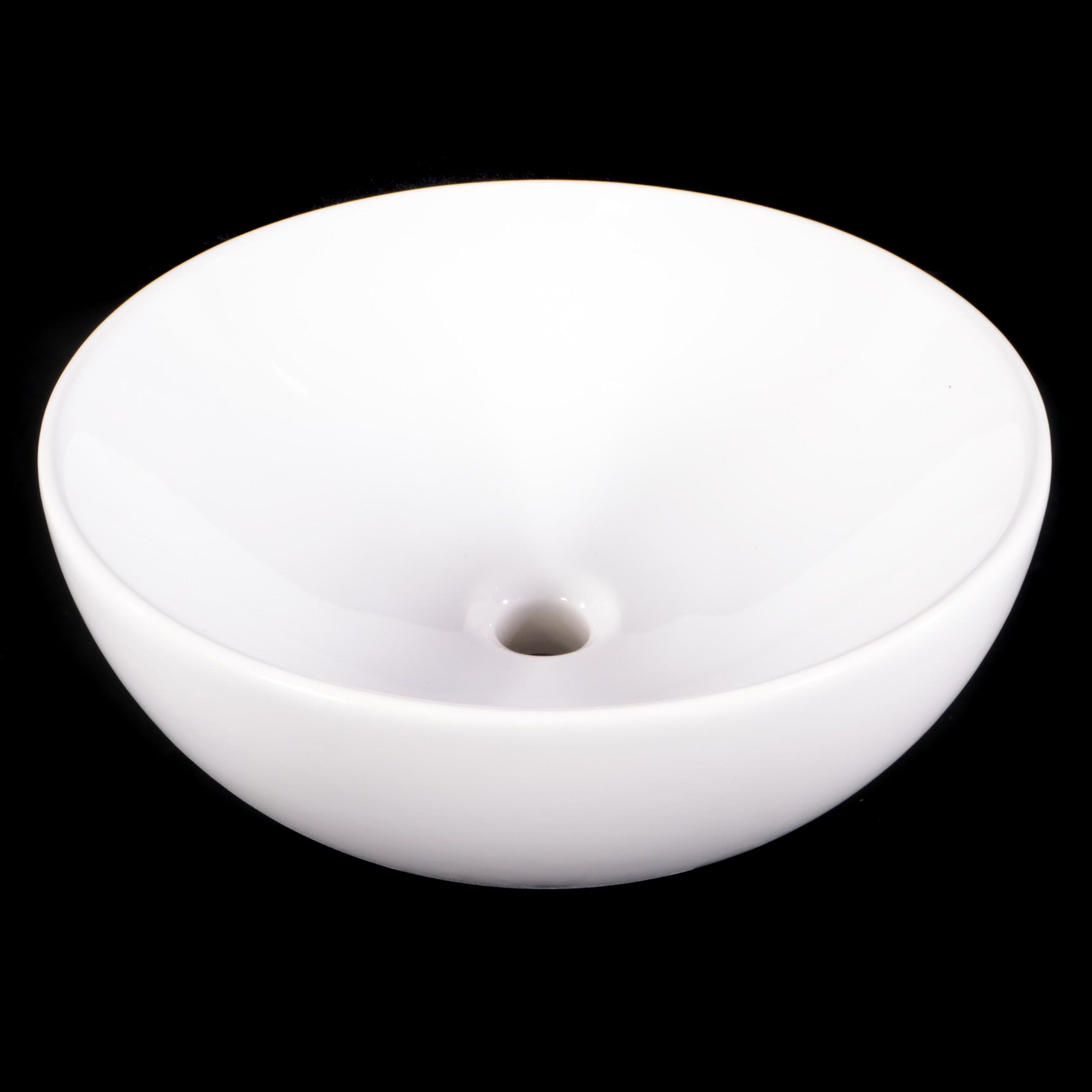 White Round Porcelain Vessel Sink