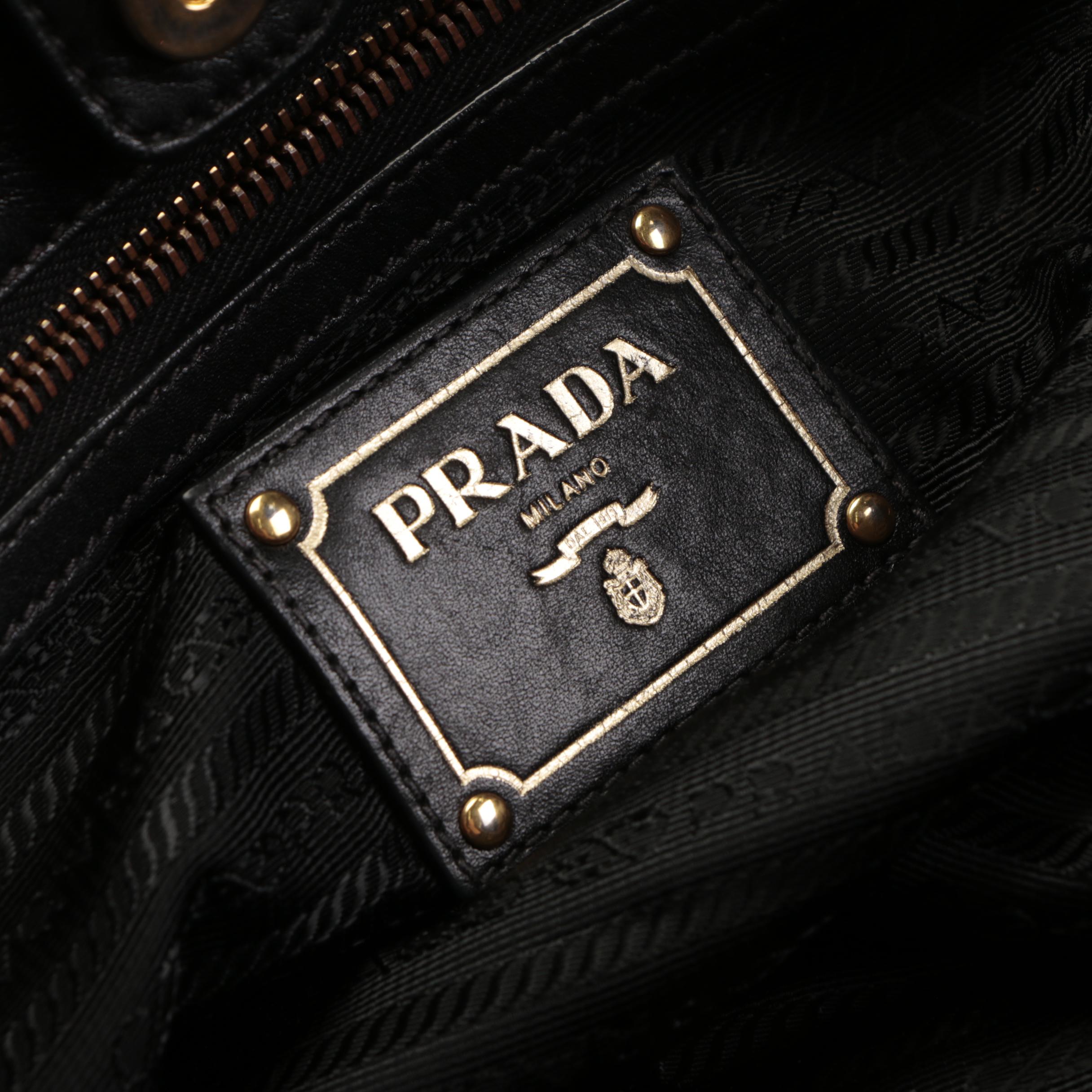 Prada Two-Way Tote Bag Tote in Black Tessuto Nylon and Leather Trim