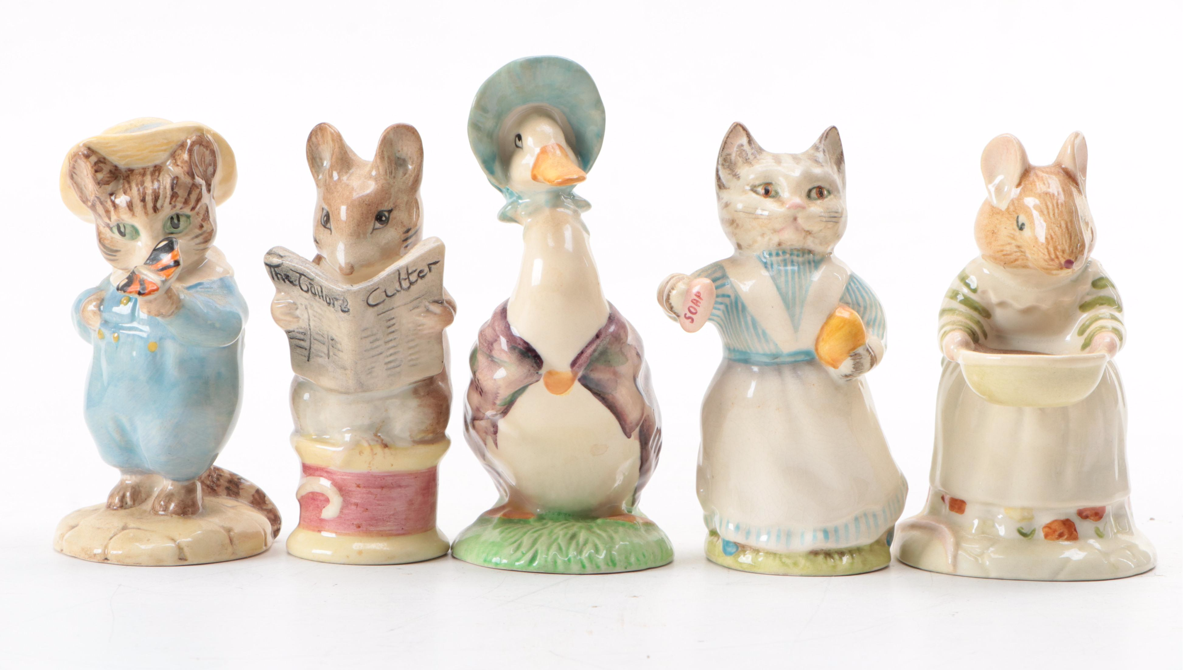 "Jemima Puddleduck" and Other Beatrix Potter Porcelain Figurines