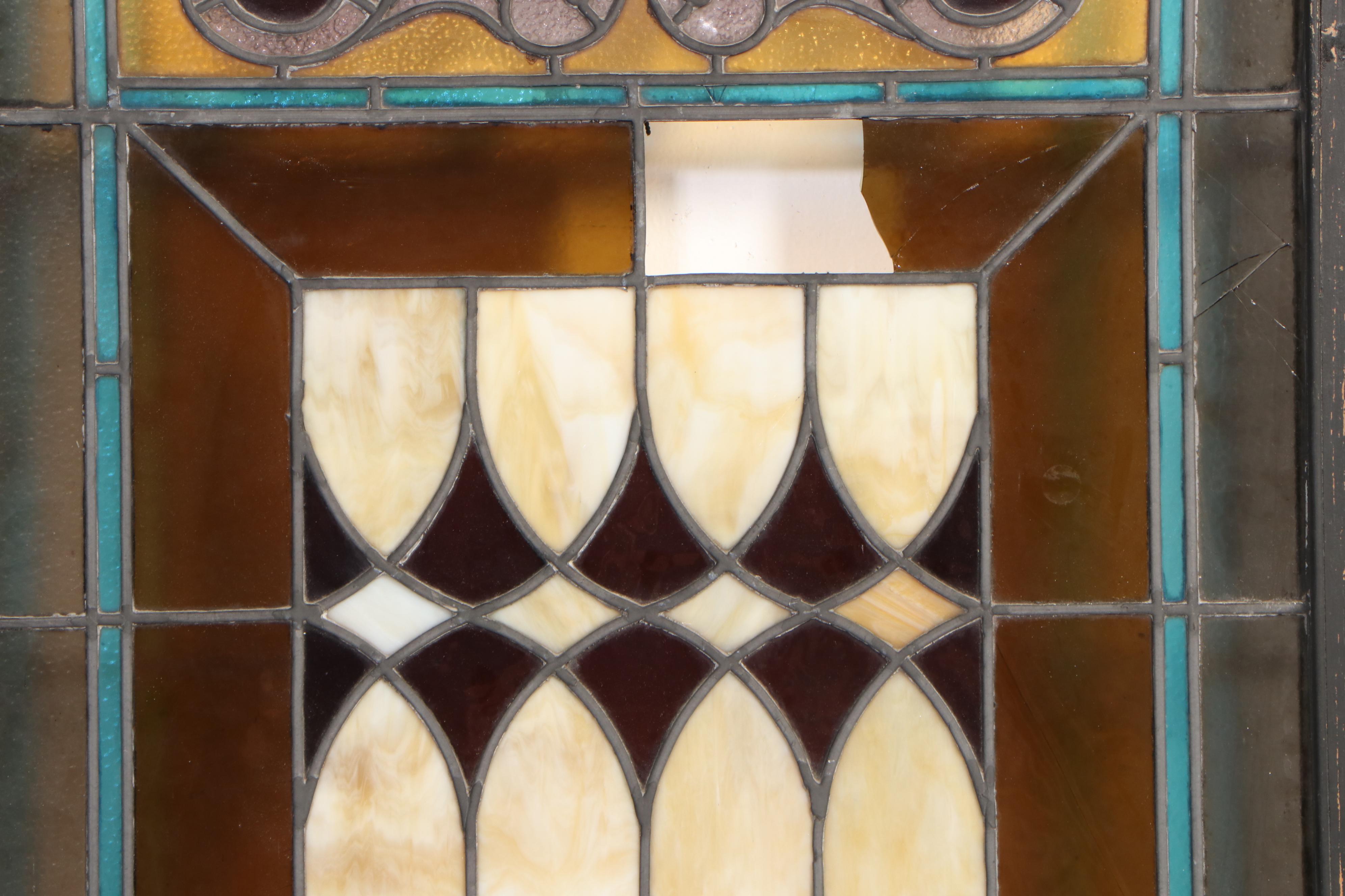 Gothic Arched Stained Glass Window, Late 19th/Early 20th Century