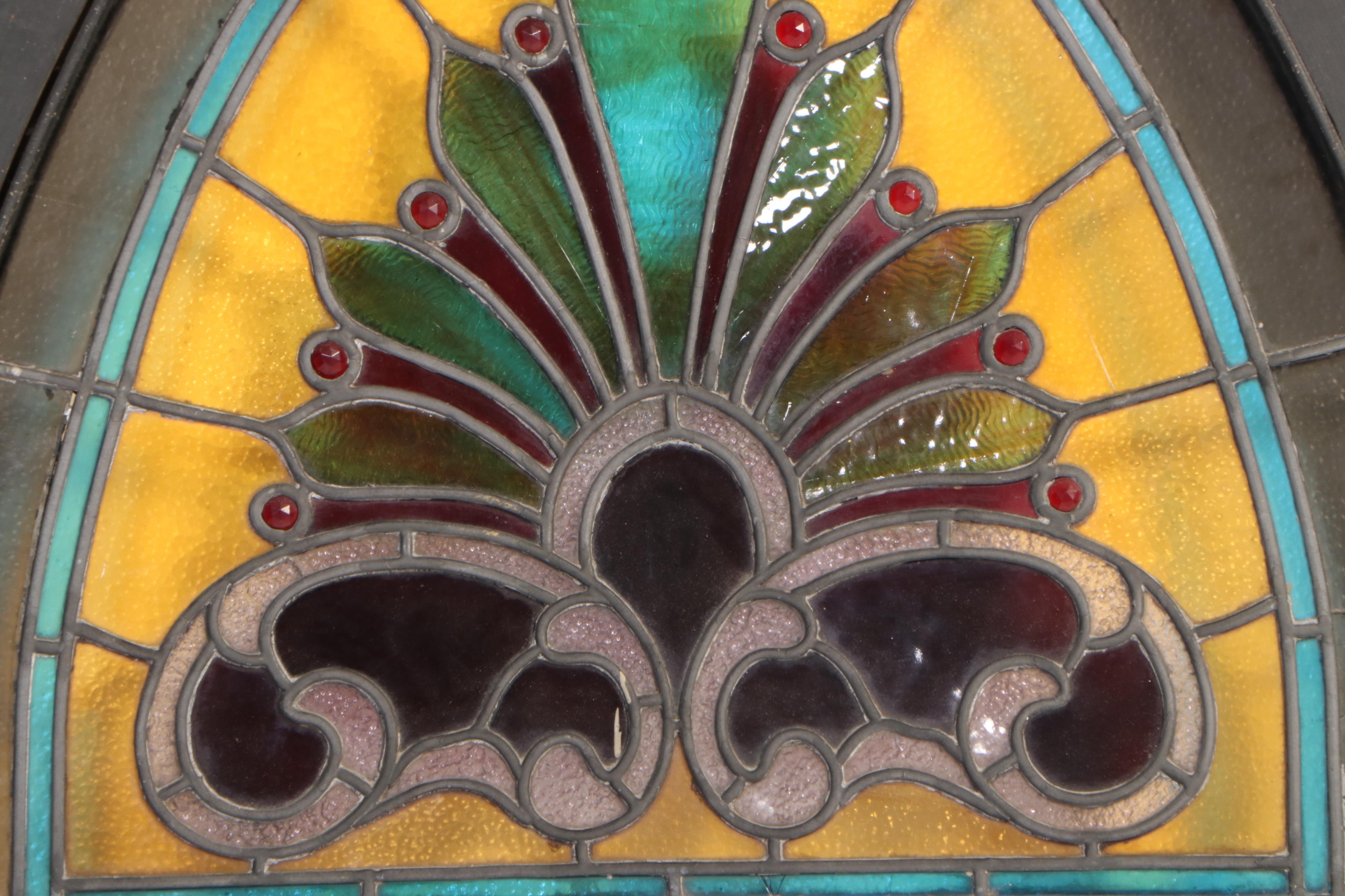 Gothic Arched Stained Glass Window, Late 19th/Early 20th Century