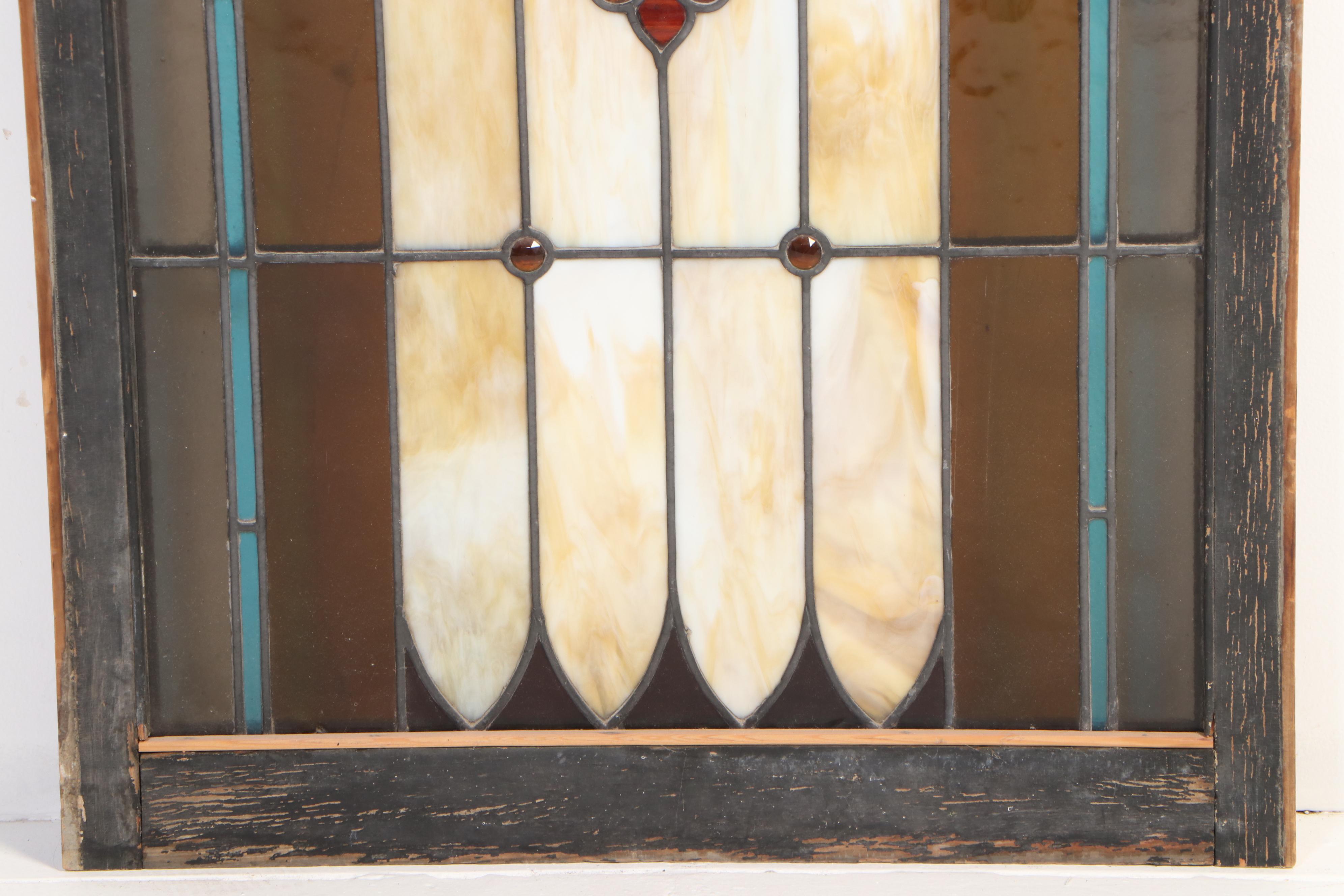 Gothic Arched Stained Glass Window, Late 19th/Early 20th Century