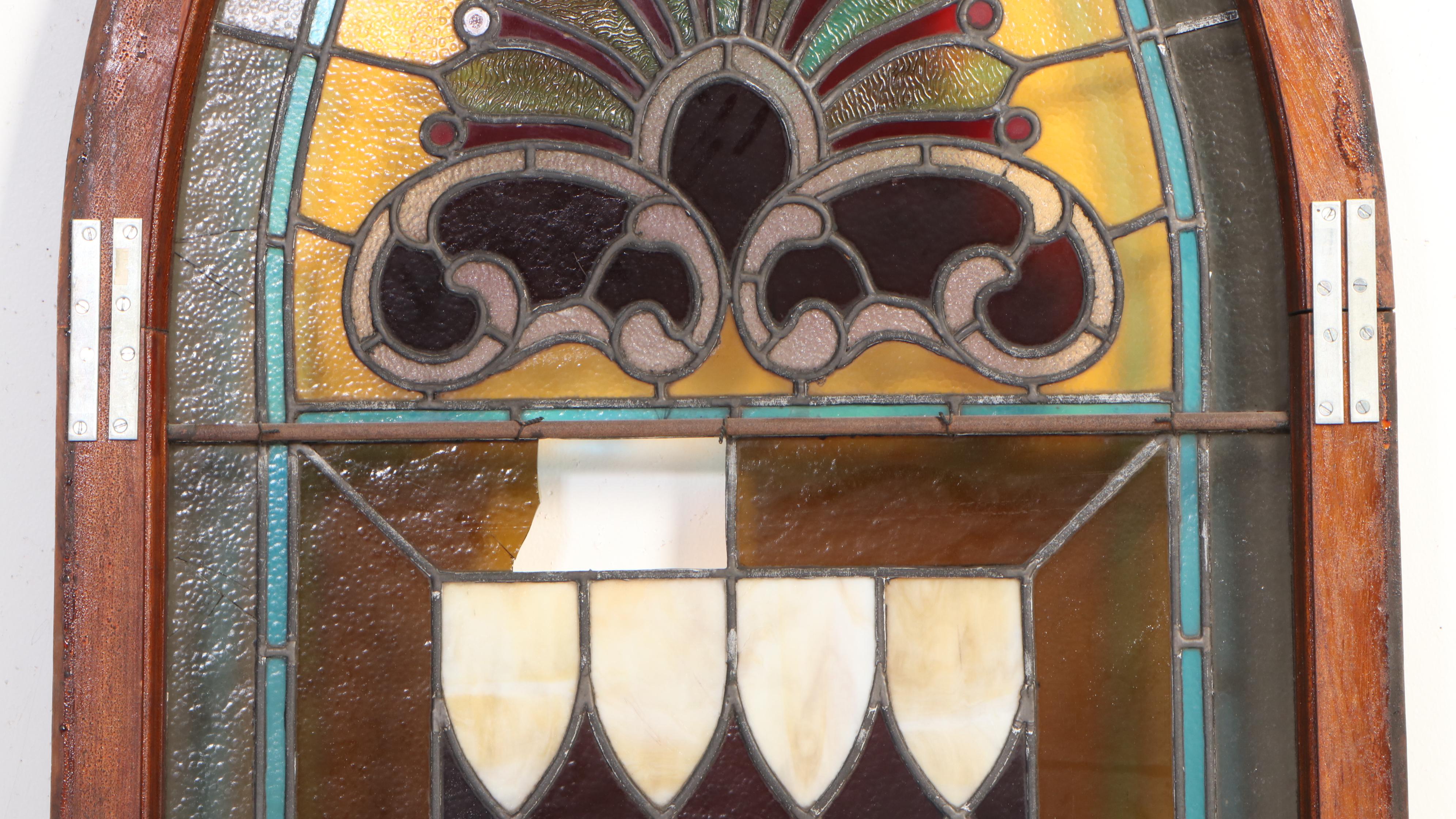 Gothic Arched Stained Glass Window, Late 19th/Early 20th Century