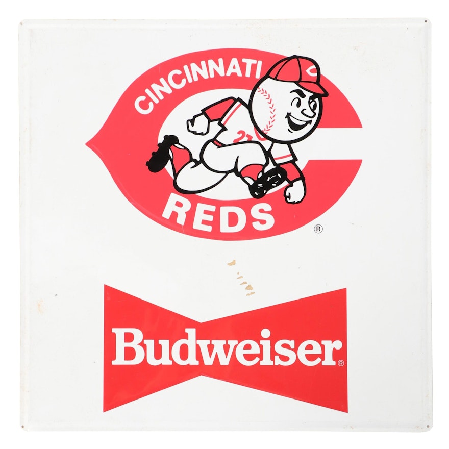 Budweiser Cincinnati Reds Mr Red Metal Beer Sign