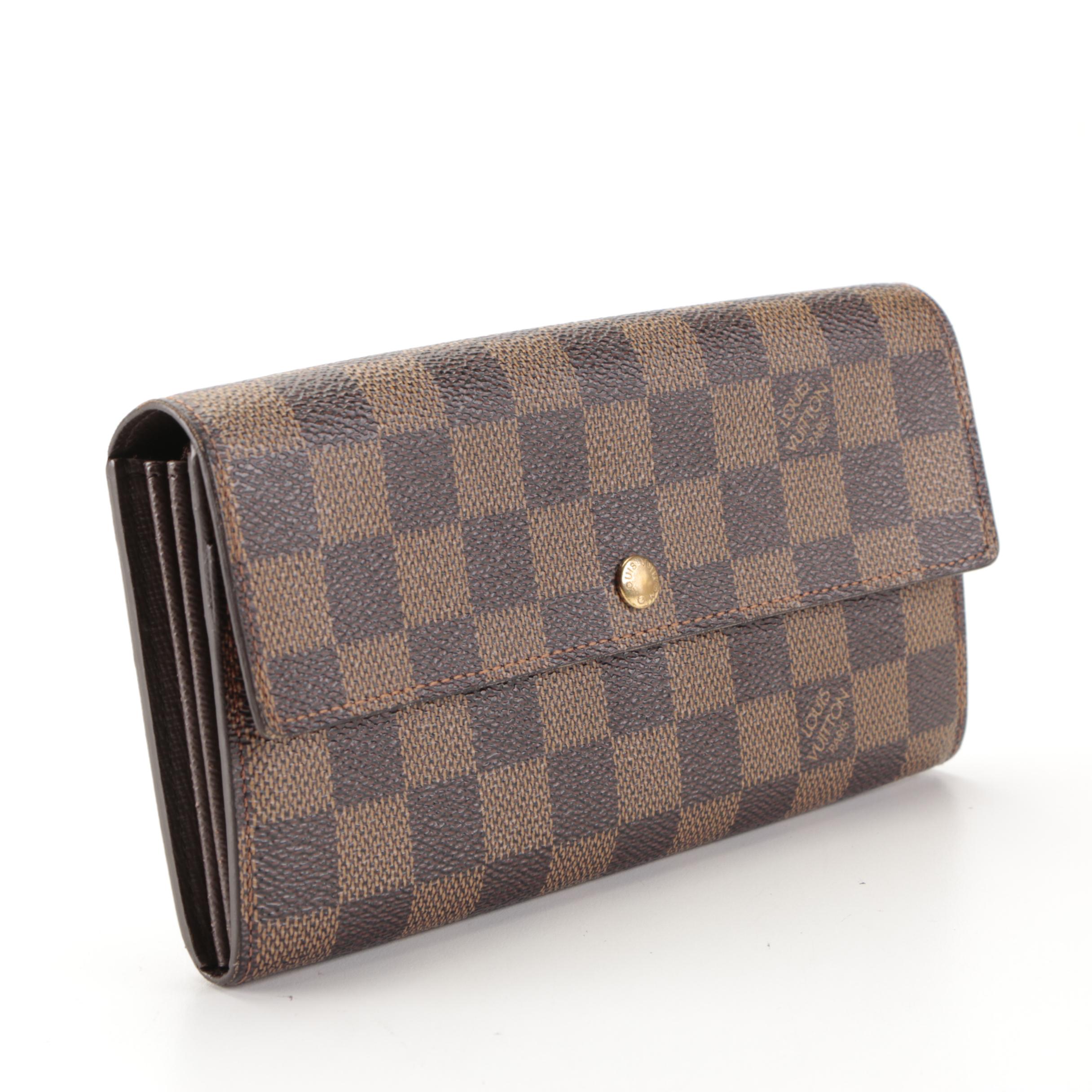 Louis Vuitton Sarah Wallet in Damier Ebene Canvas