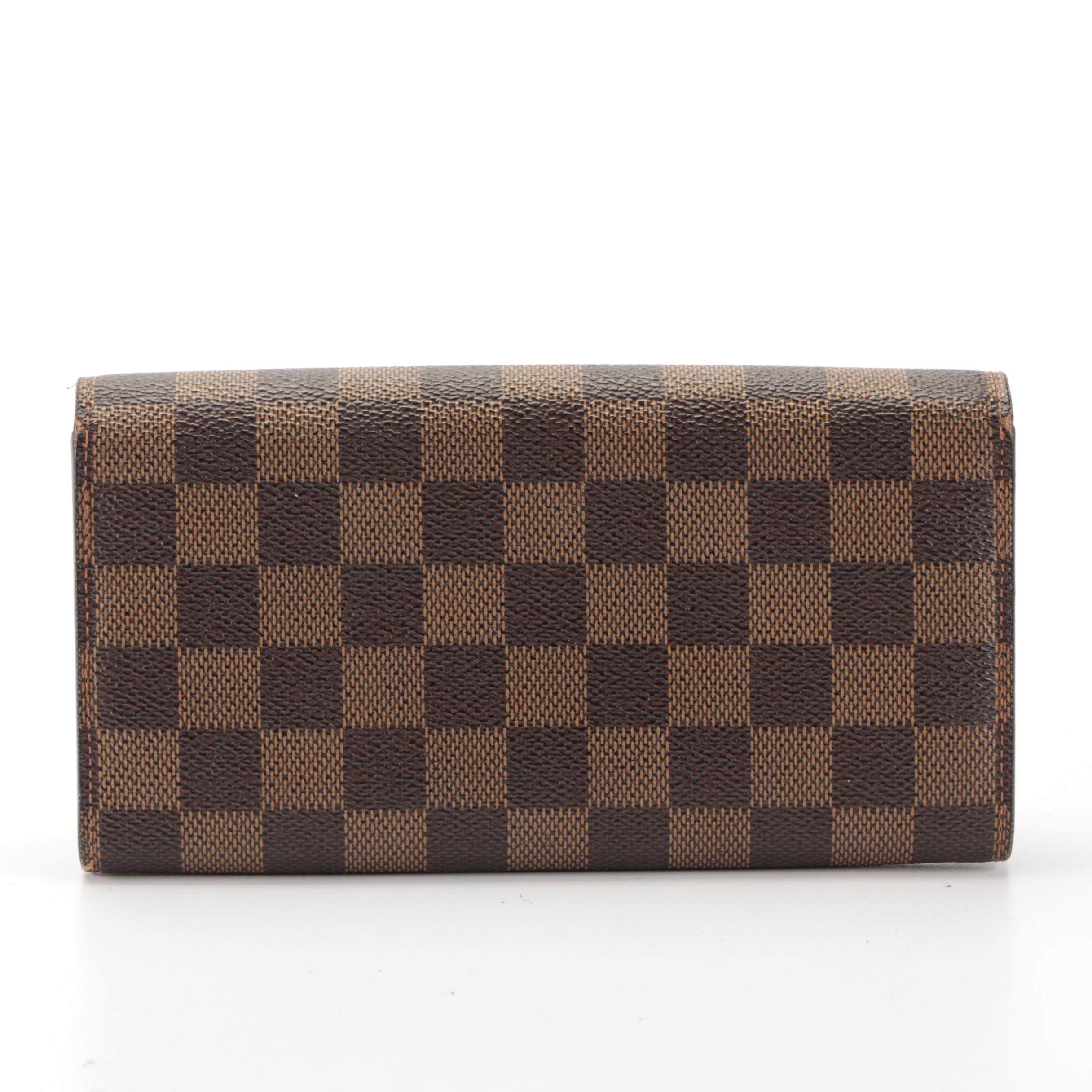 Louis Vuitton Sarah Wallet in Damier Ebene Canvas