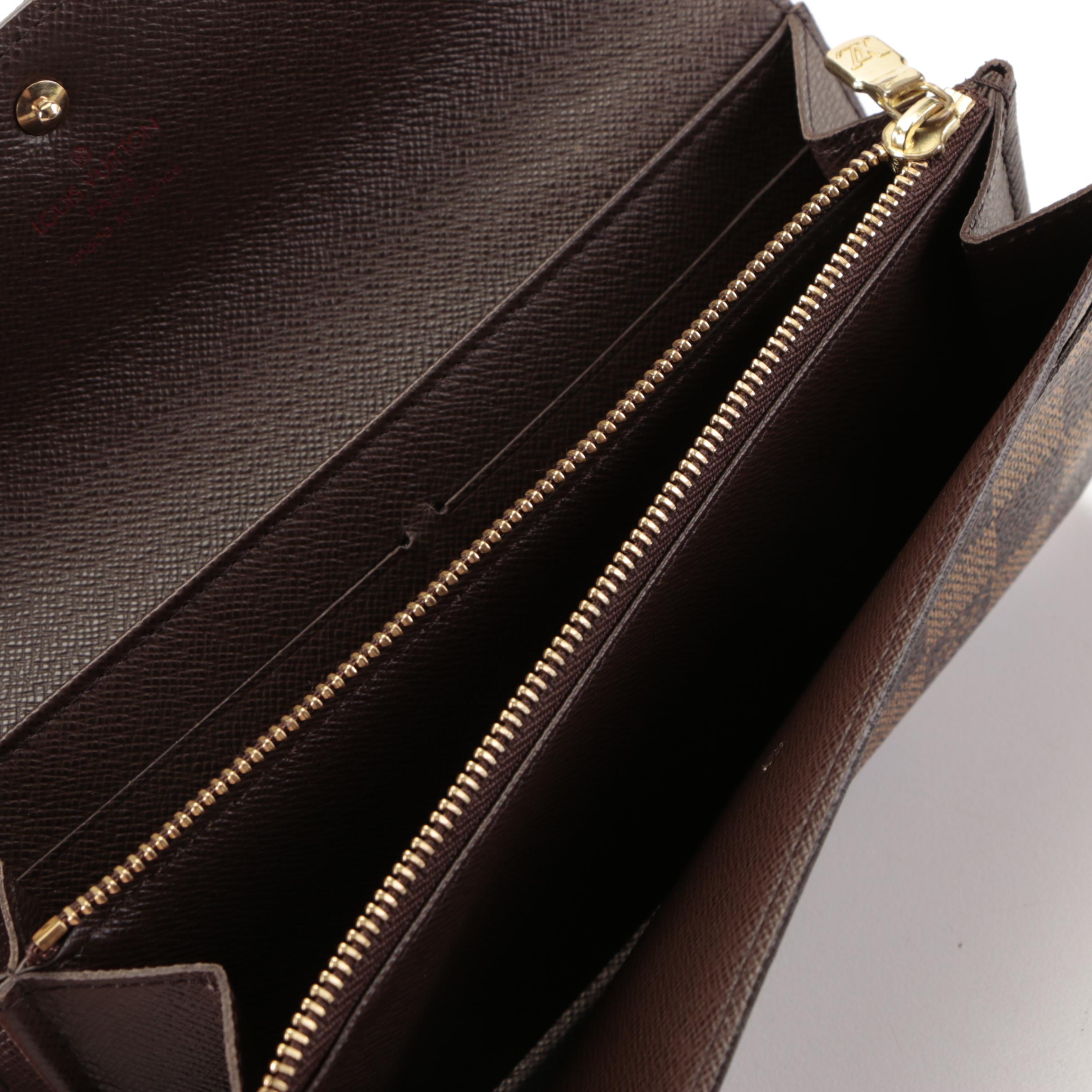 Louis Vuitton Sarah Wallet in Damier Ebene Canvas