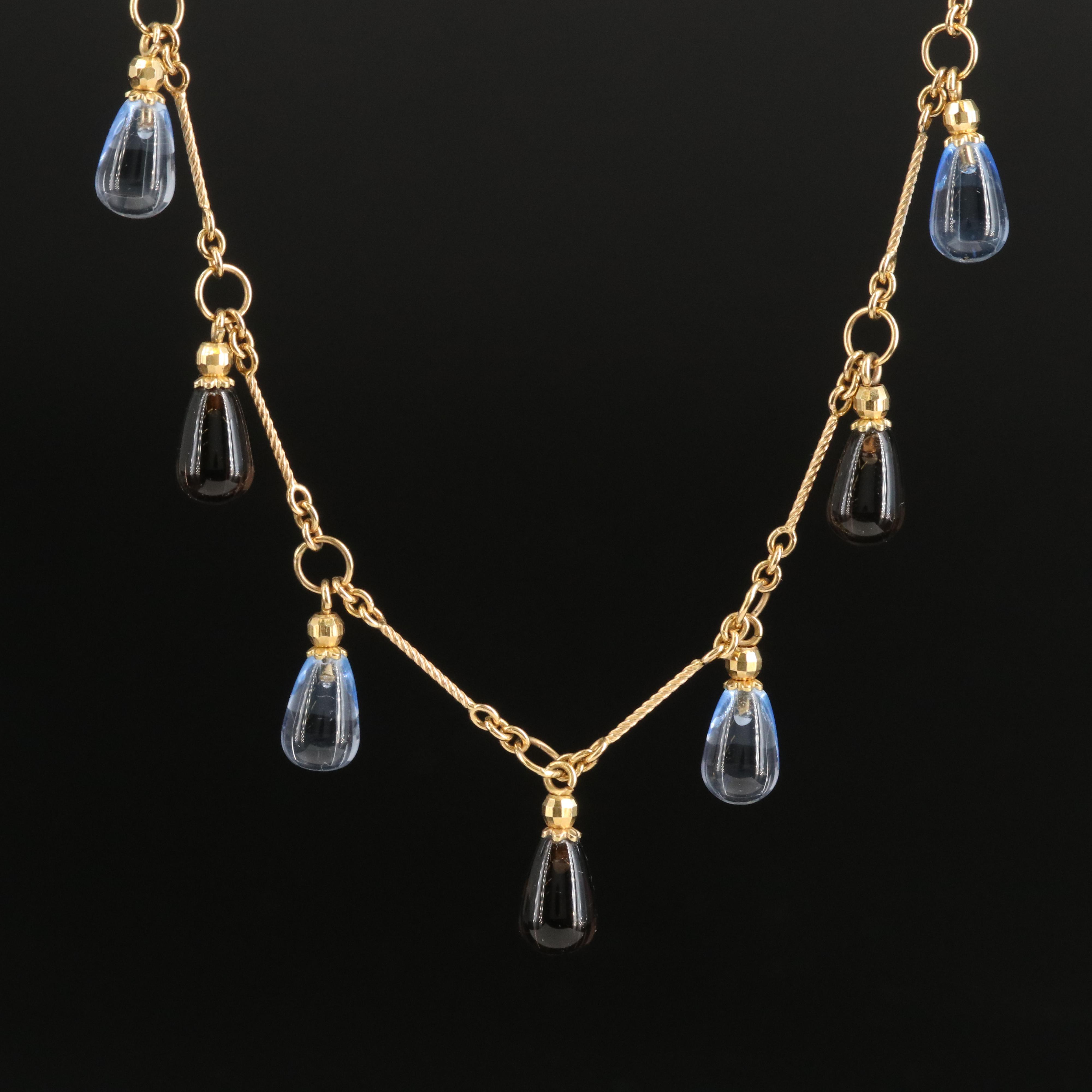 Italian Milros 14K Quartz Necklace
