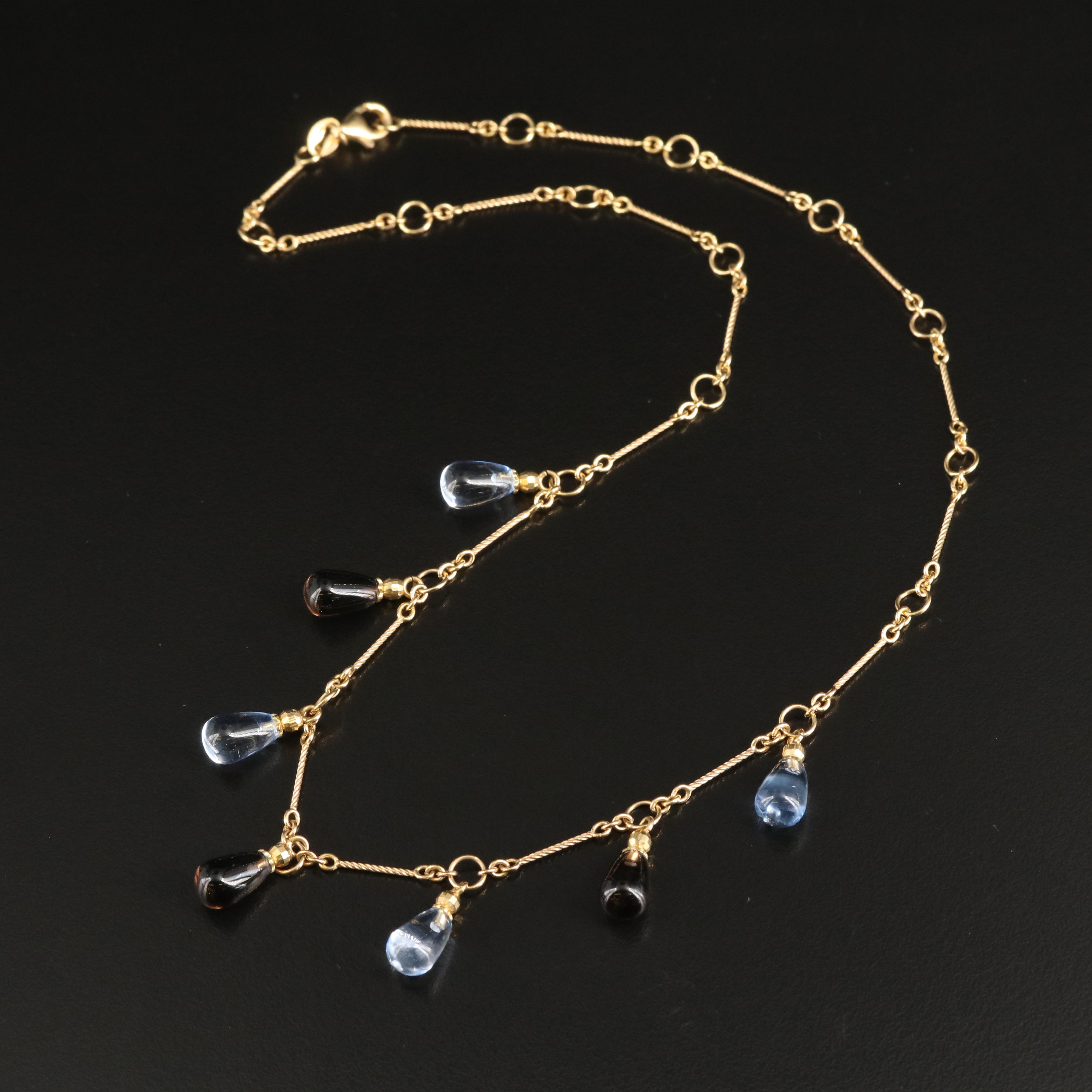 Italian Milros 14K Quartz Necklace