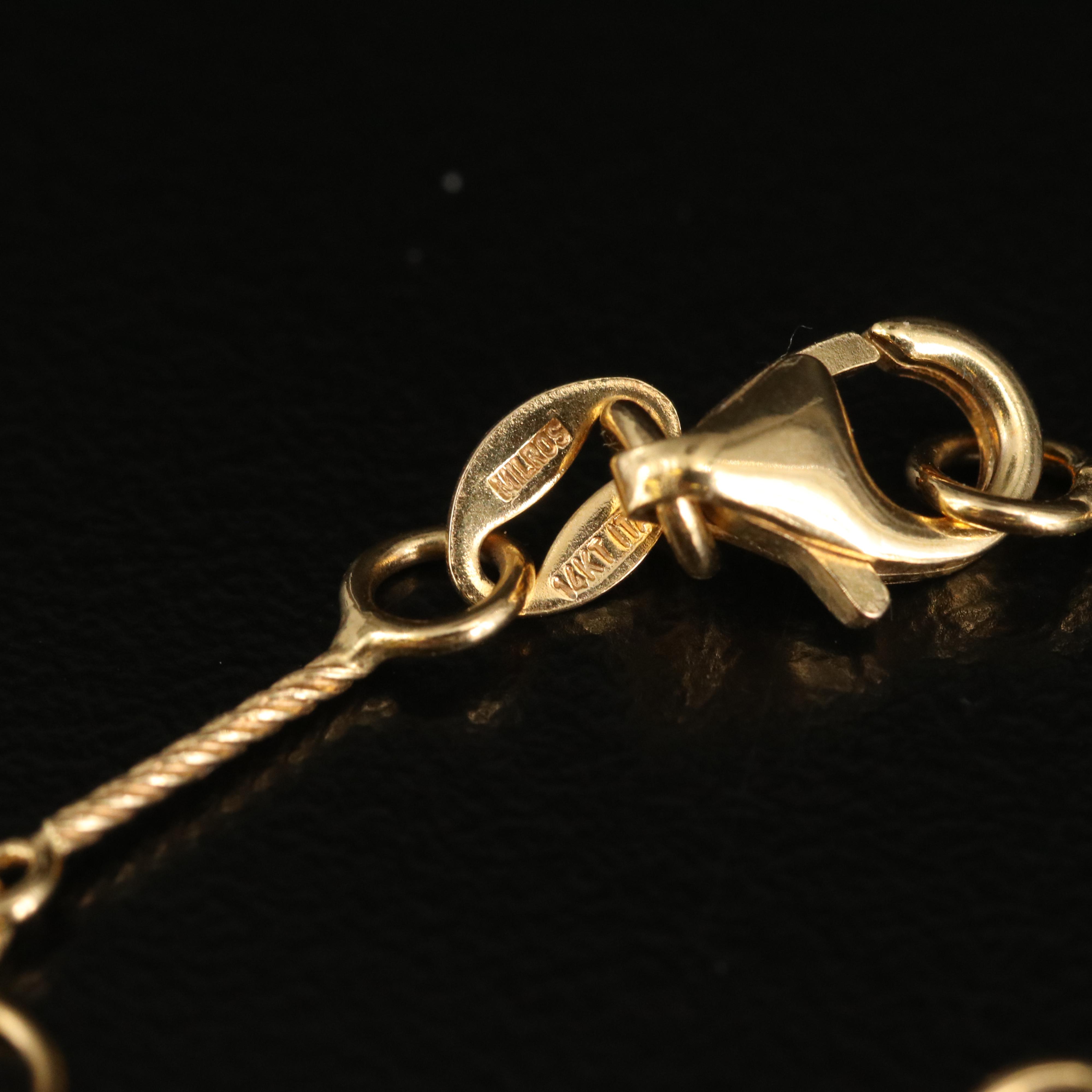 Italian Milros 14K Quartz Necklace