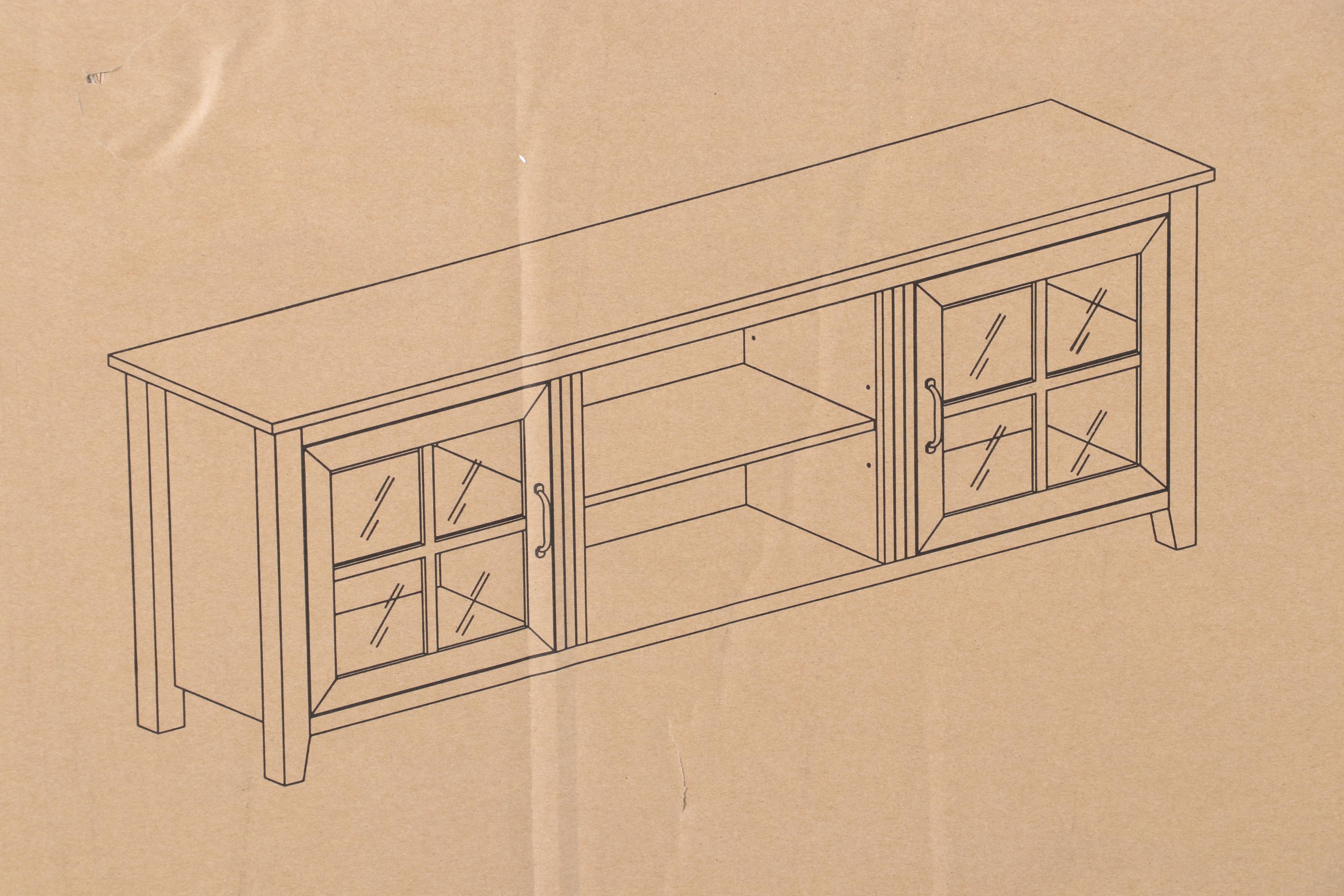 Walker Edison 70" Two-Door Farmhouse TV Stand in Grey Wash