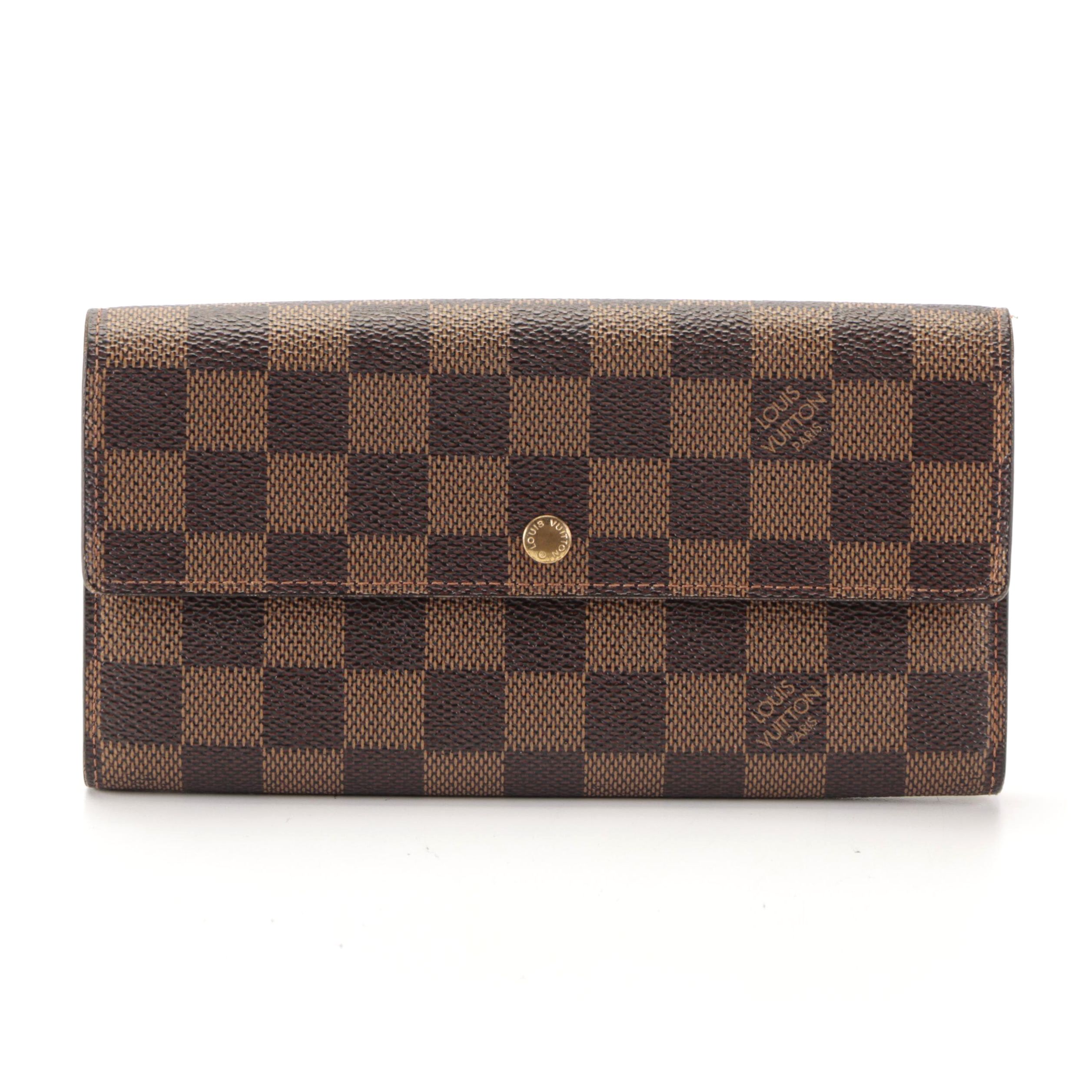 Louis Vuitton Sarah Wallet in Damier Ebene Canvas