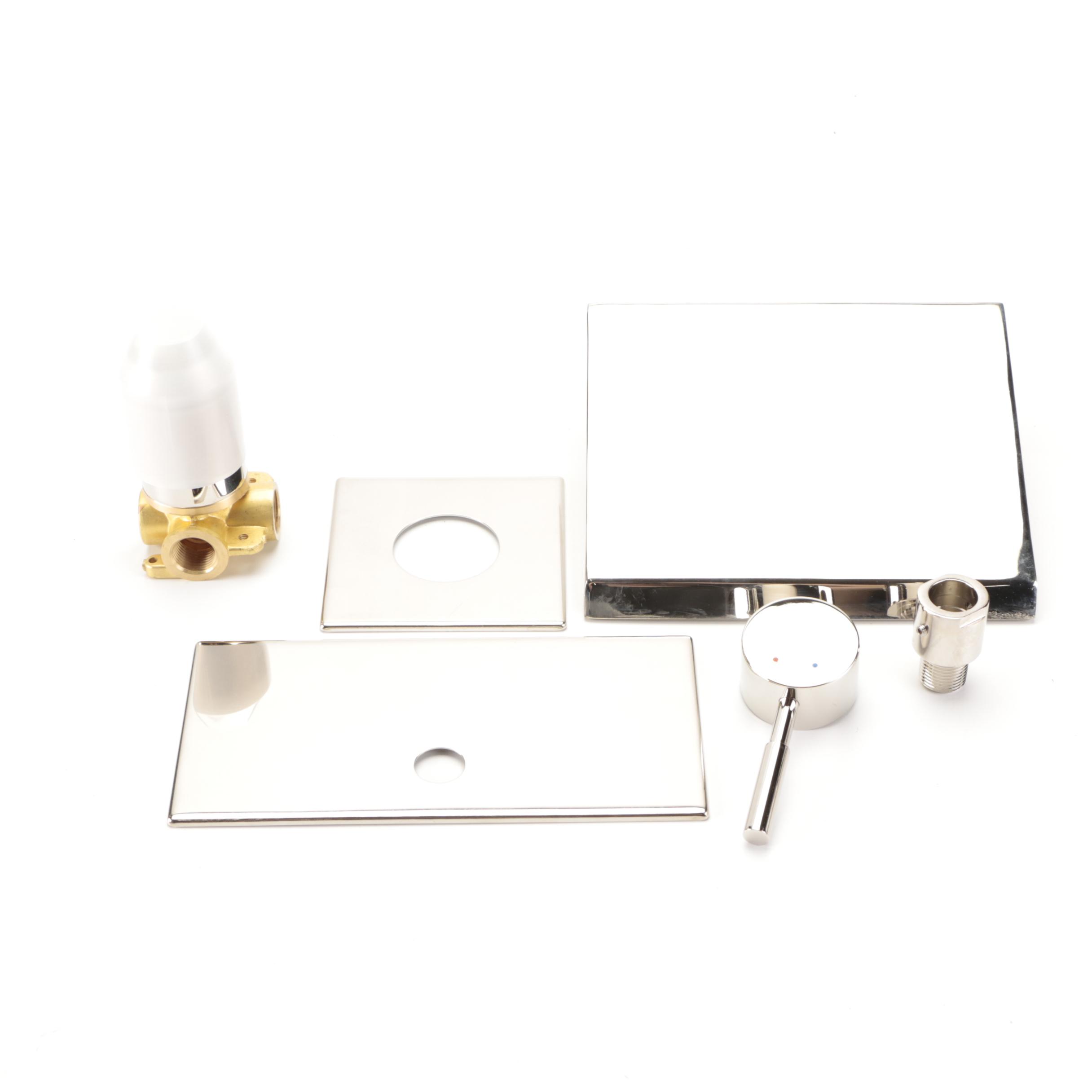 Polished Nickel Finish Wall-Mount Waterfall Tub Faucet