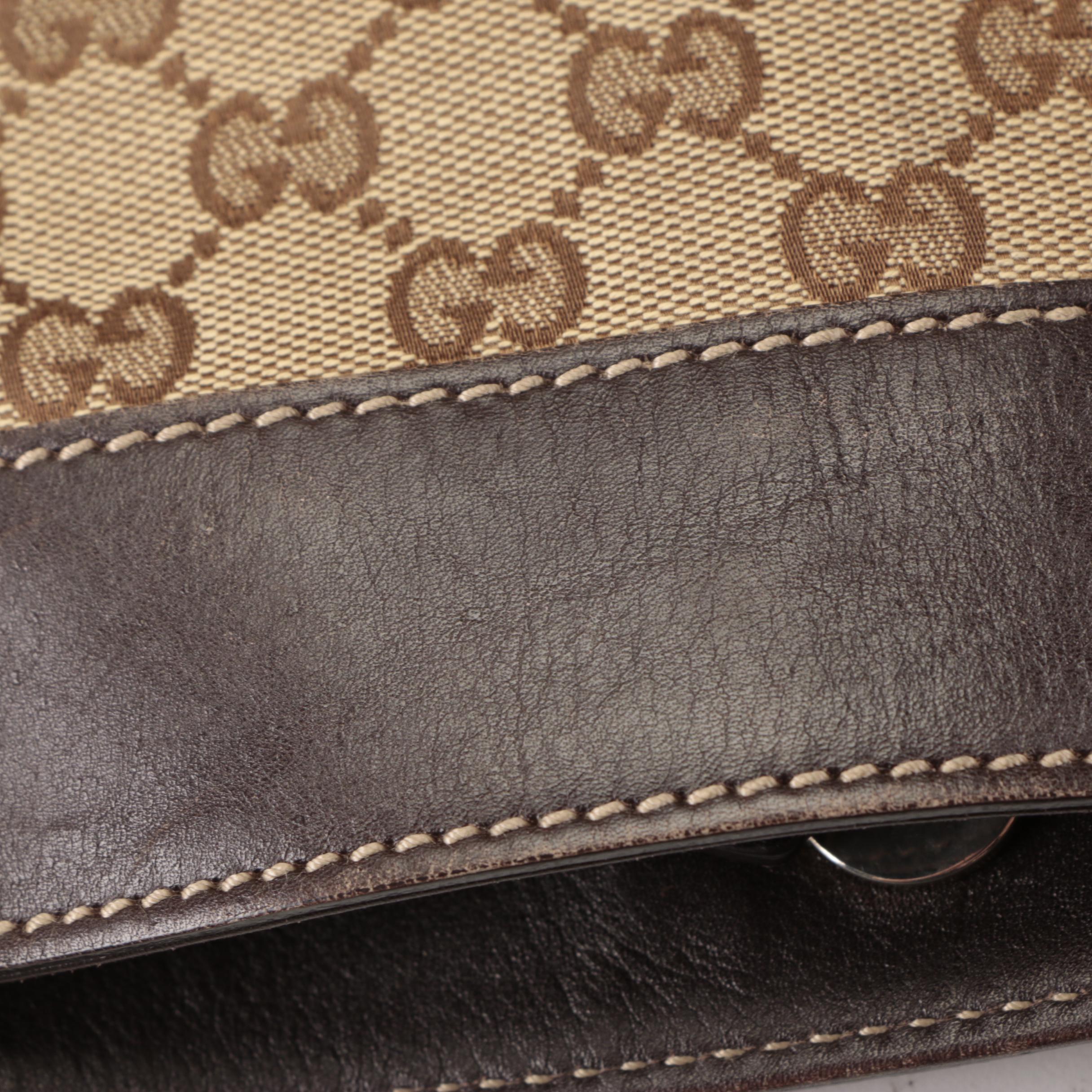 Gucci Abbey D-Ring Bucket Tote in GG Canvas and Leather Trim