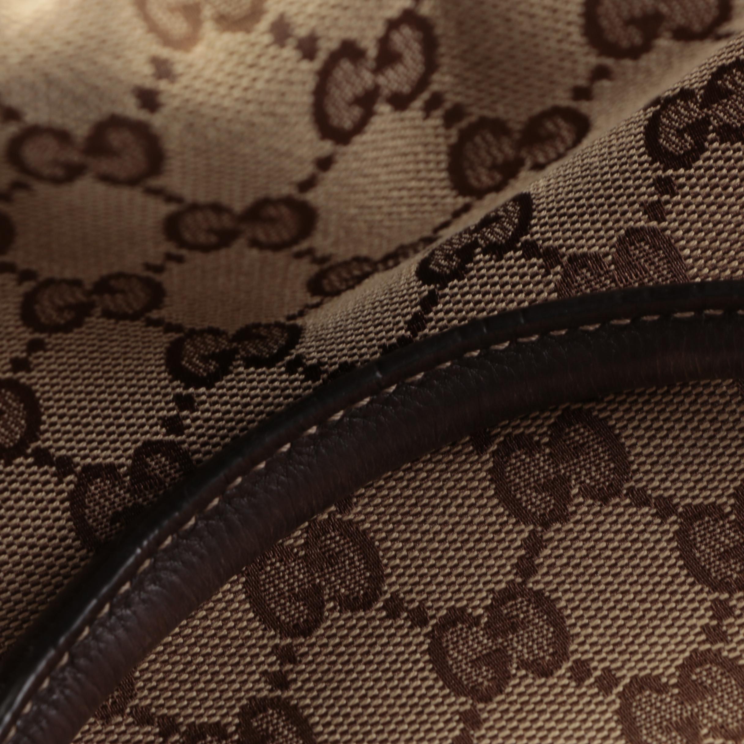 Gucci Abbey D-Ring Bucket Tote in GG Canvas and Leather Trim