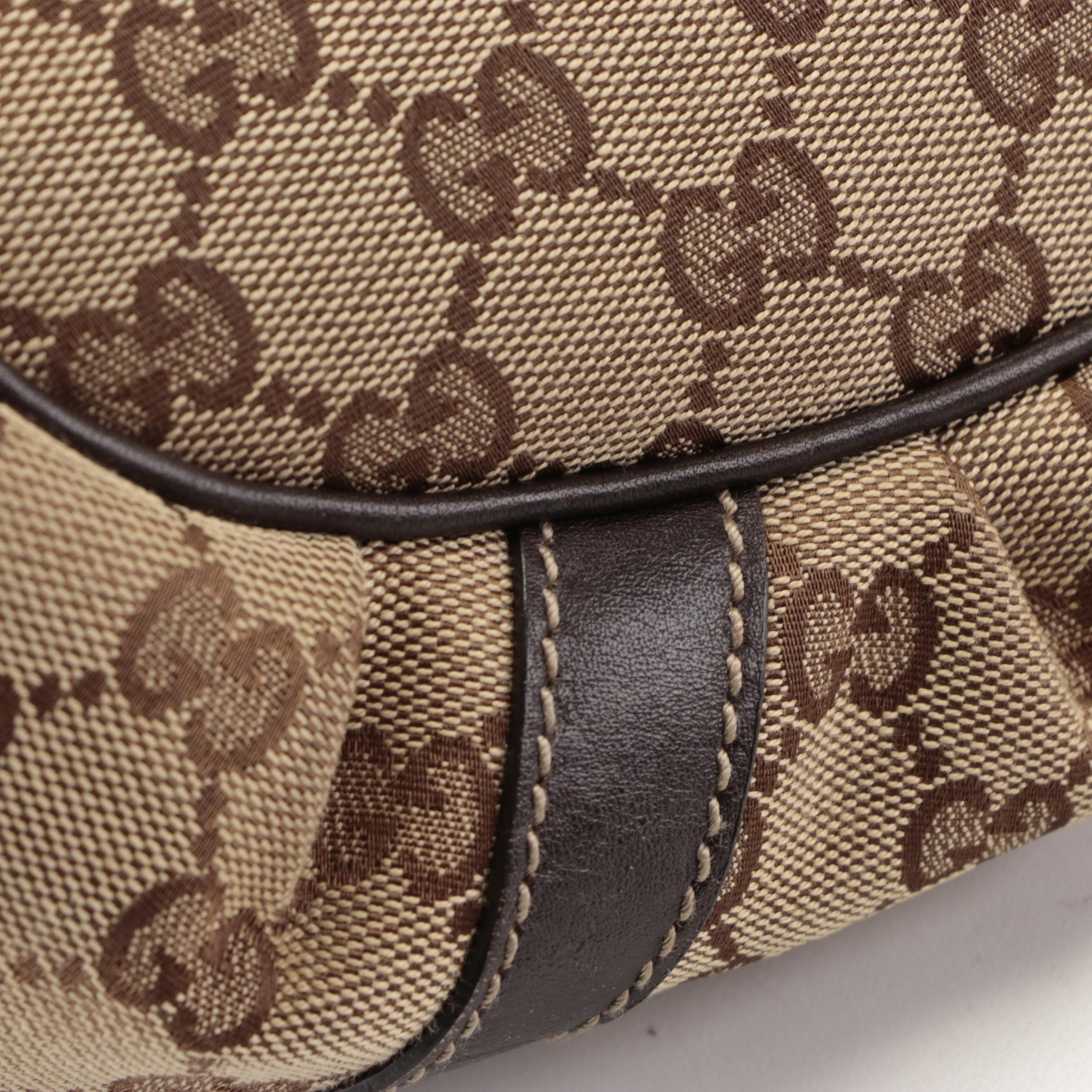 Gucci Abbey D-Ring Bucket Tote in GG Canvas and Leather Trim