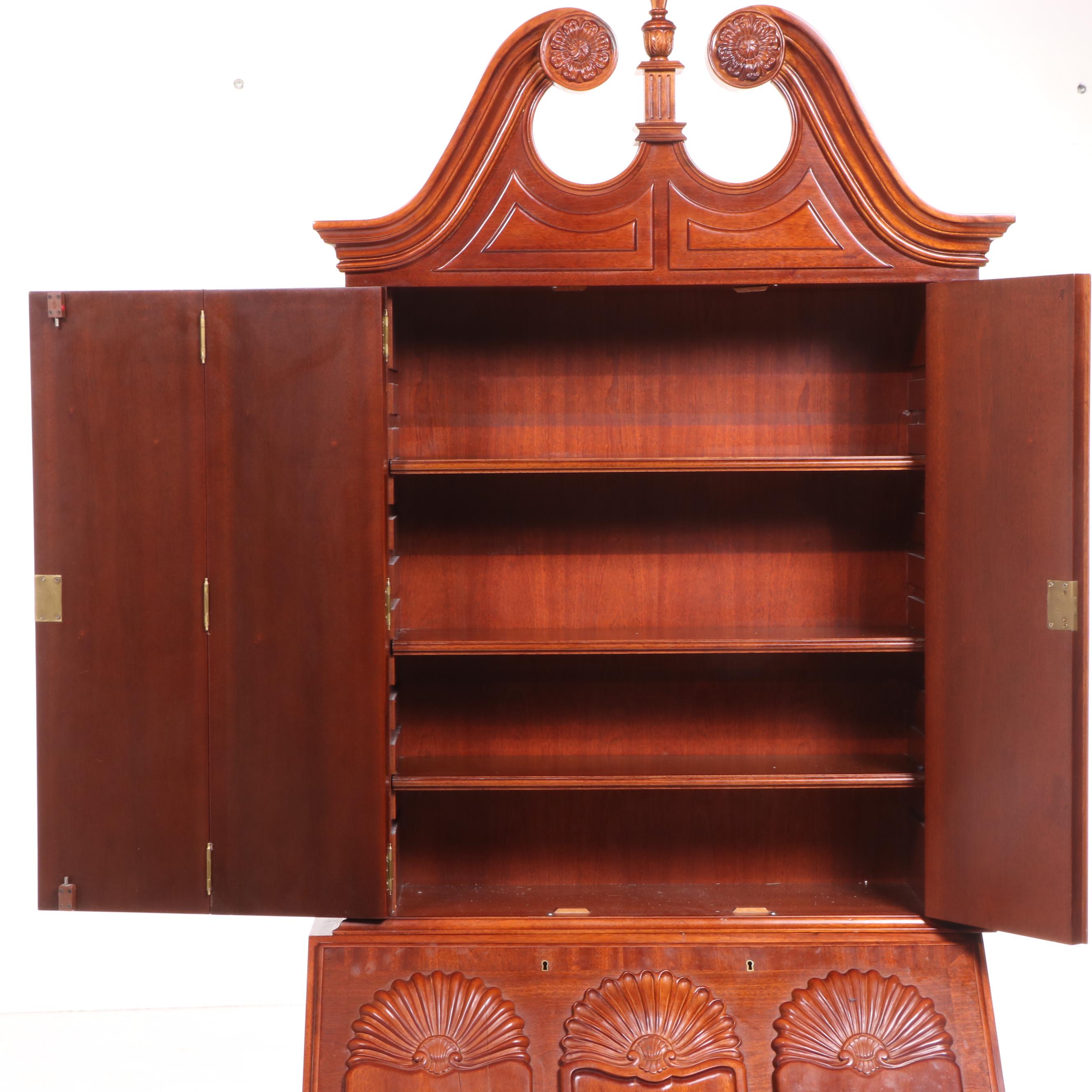 Chippendale Style Mahogany Secretary Desk After Goddard & Townsend
