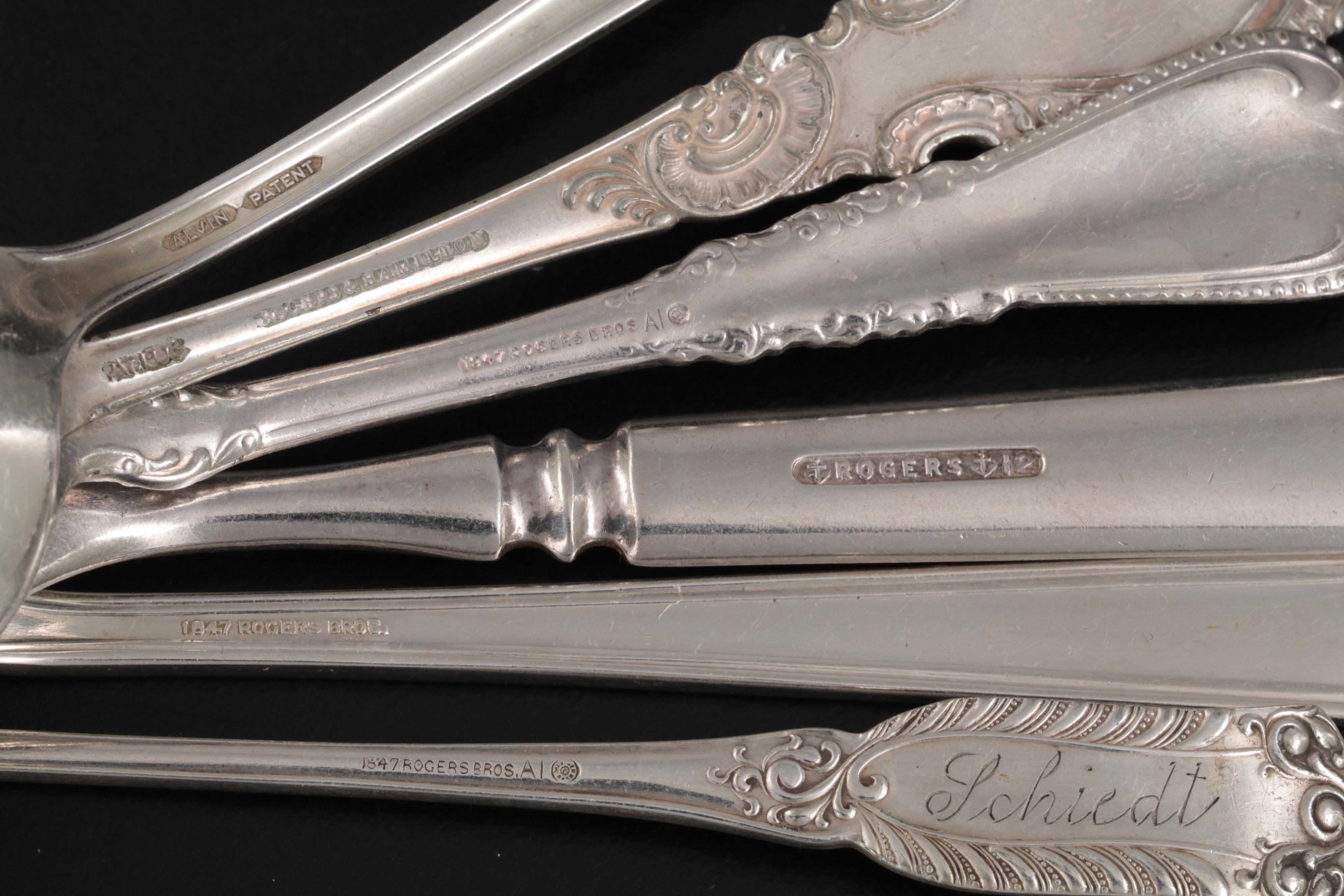 1847 Rogers Bros. and Others Silver Plate Flatware and Table Accessories