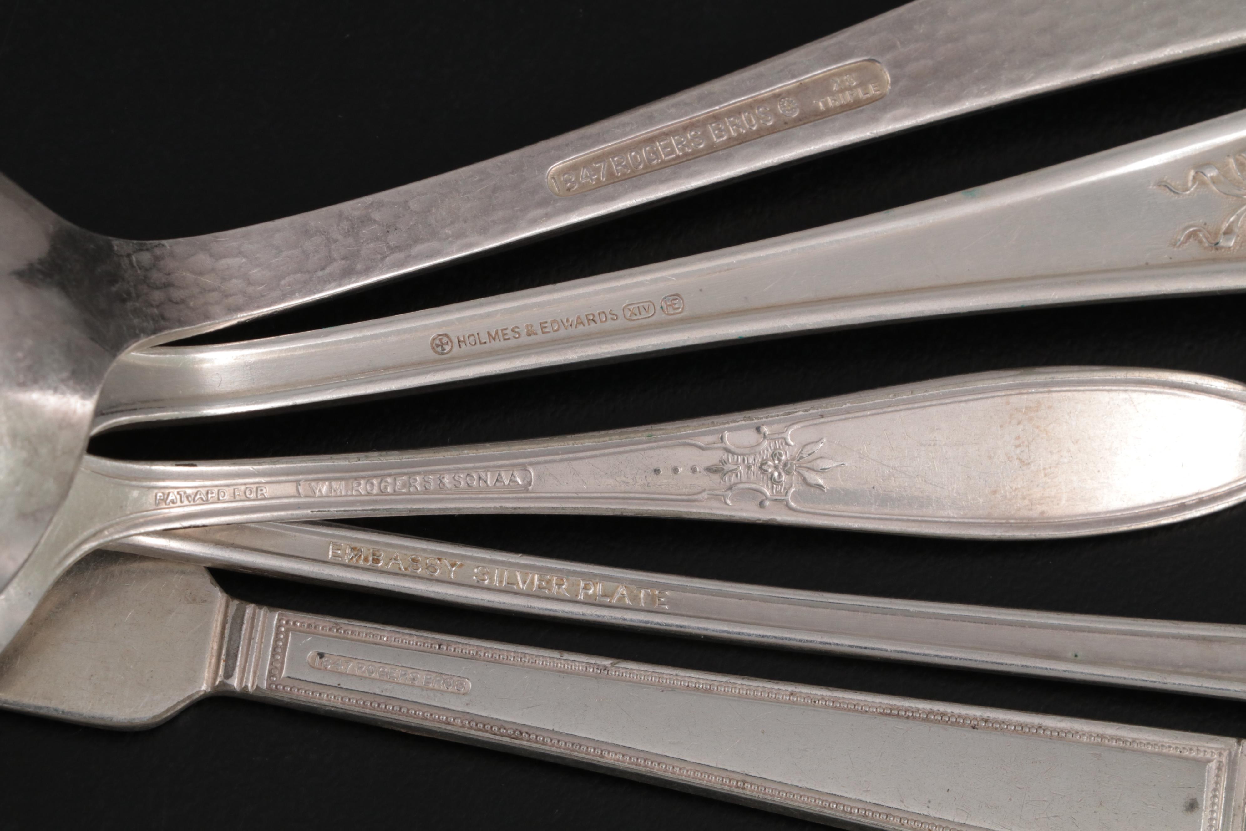 1847 Rogers Bros. and Others Silver Plate Flatware and Table Accessories