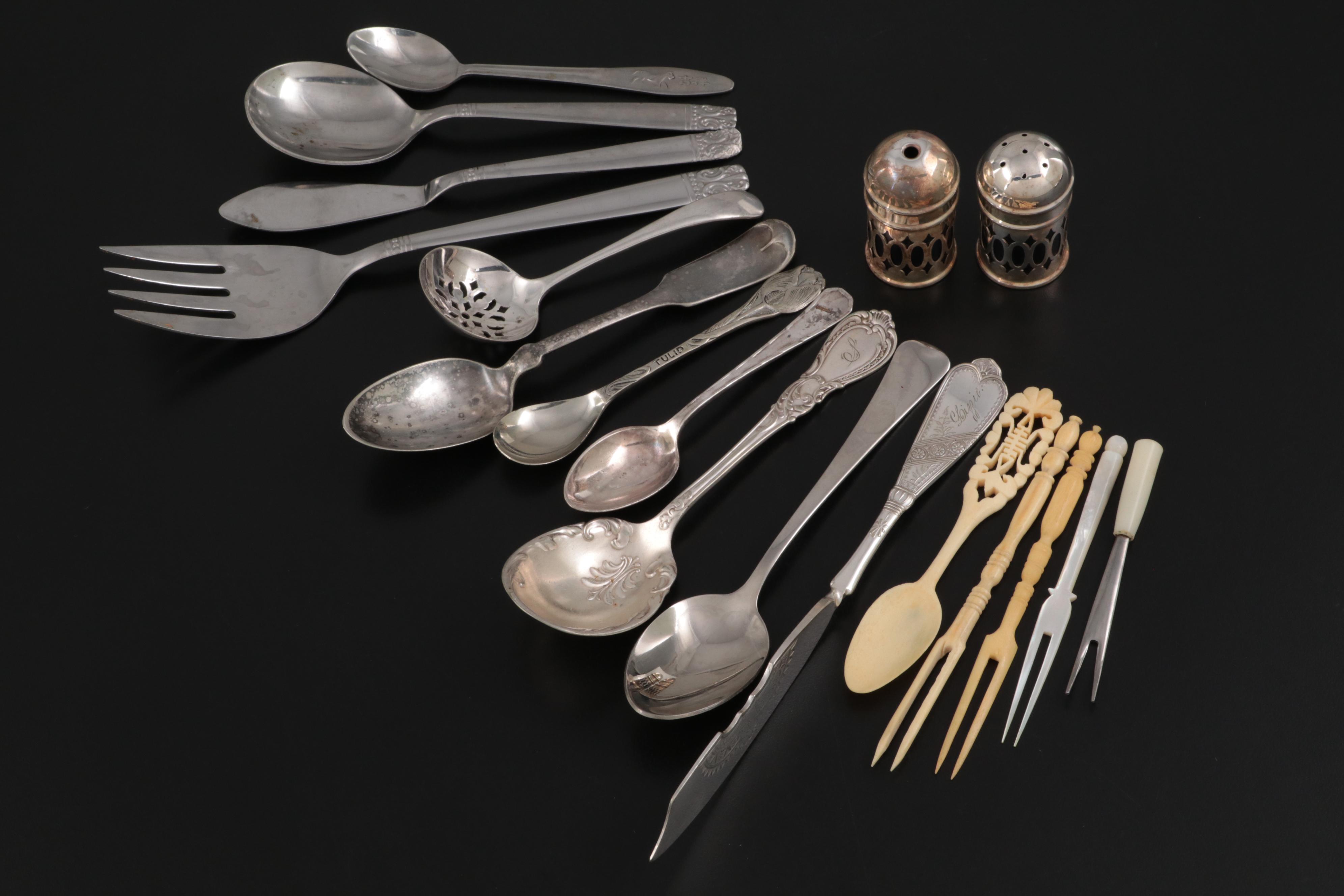 1847 Rogers Bros. and Others Silver Plate Flatware and Table Accessories