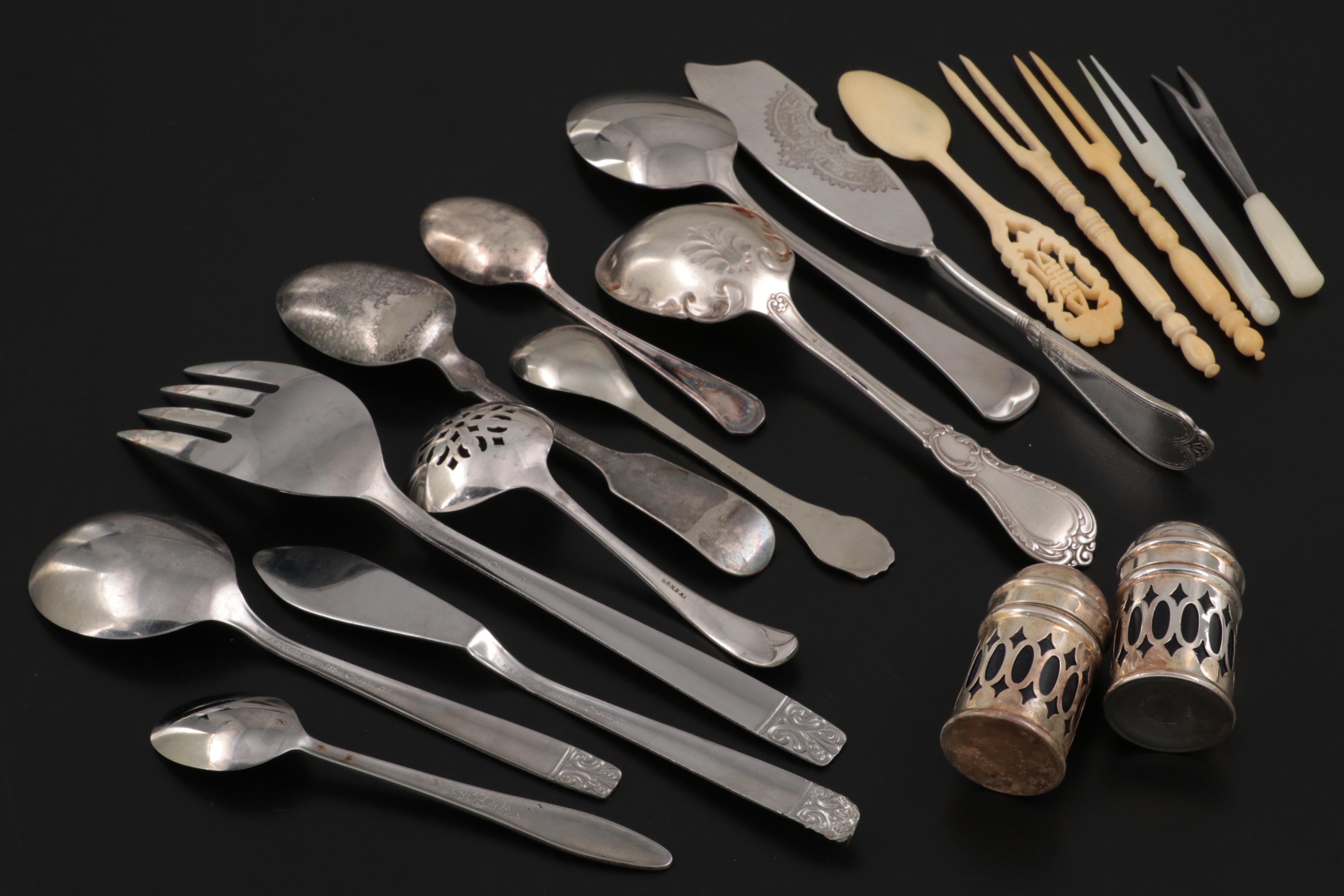 1847 Rogers Bros. and Others Silver Plate Flatware and Table Accessories