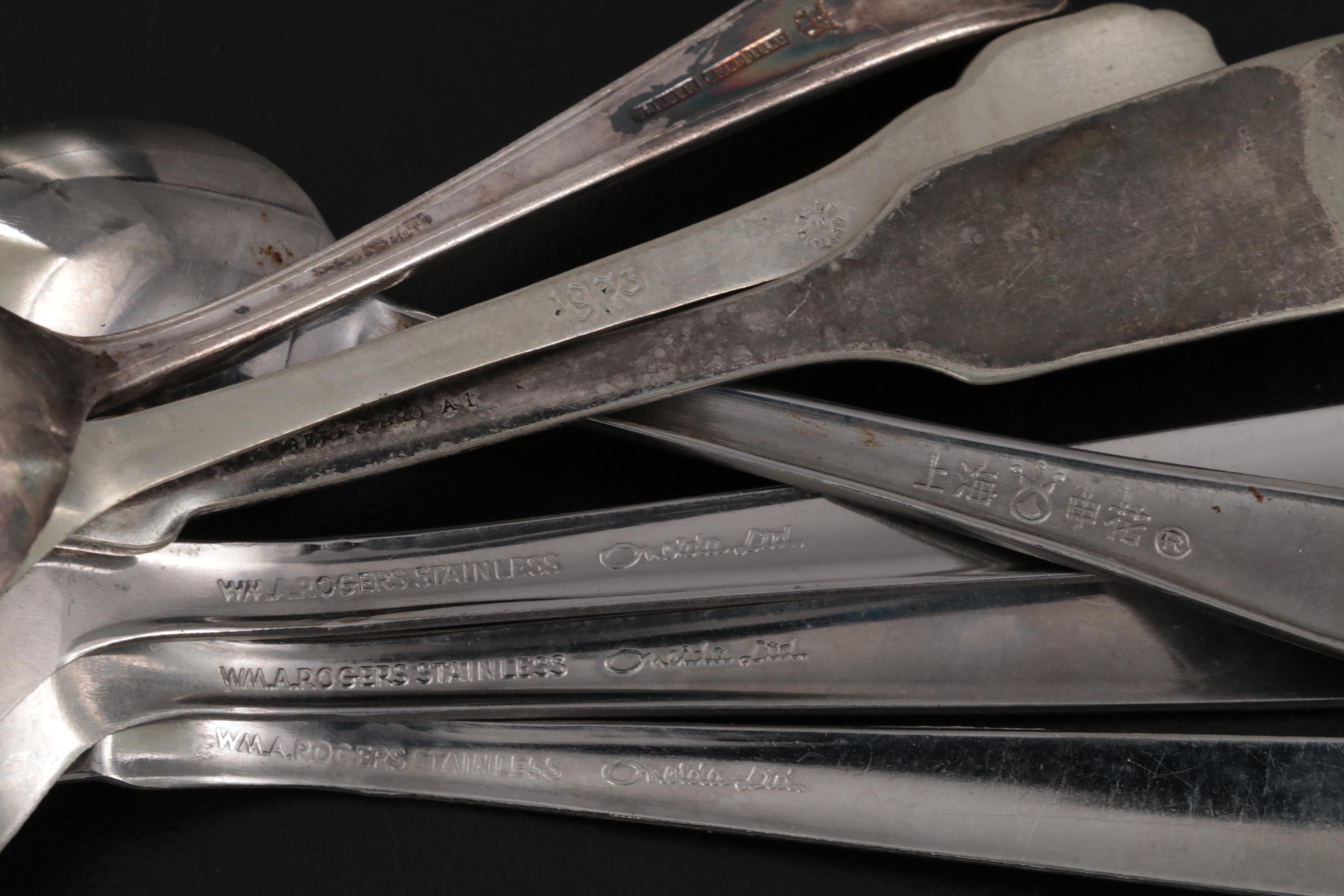 1847 Rogers Bros. and Others Silver Plate Flatware and Table Accessories