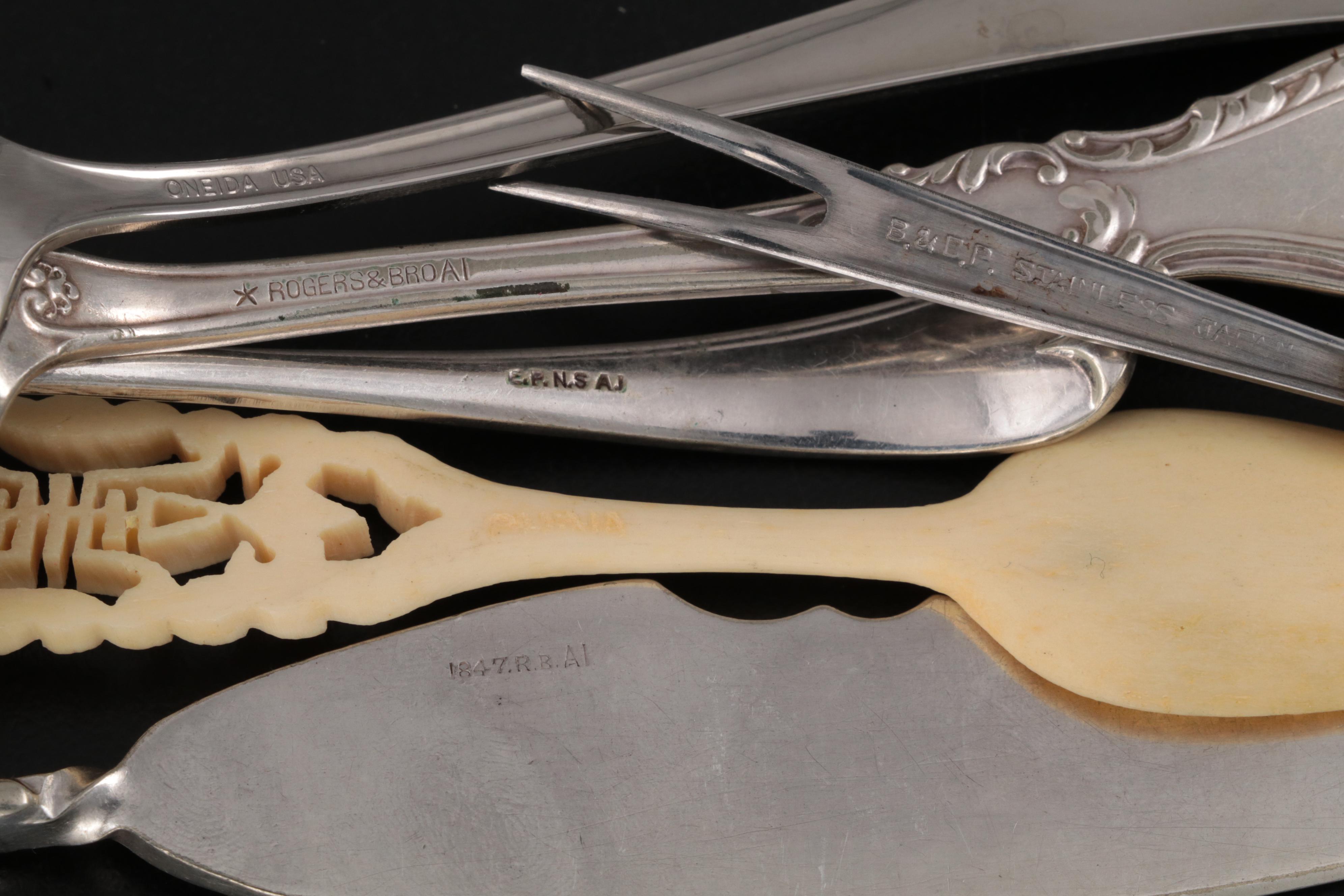 1847 Rogers Bros. and Others Silver Plate Flatware and Table Accessories