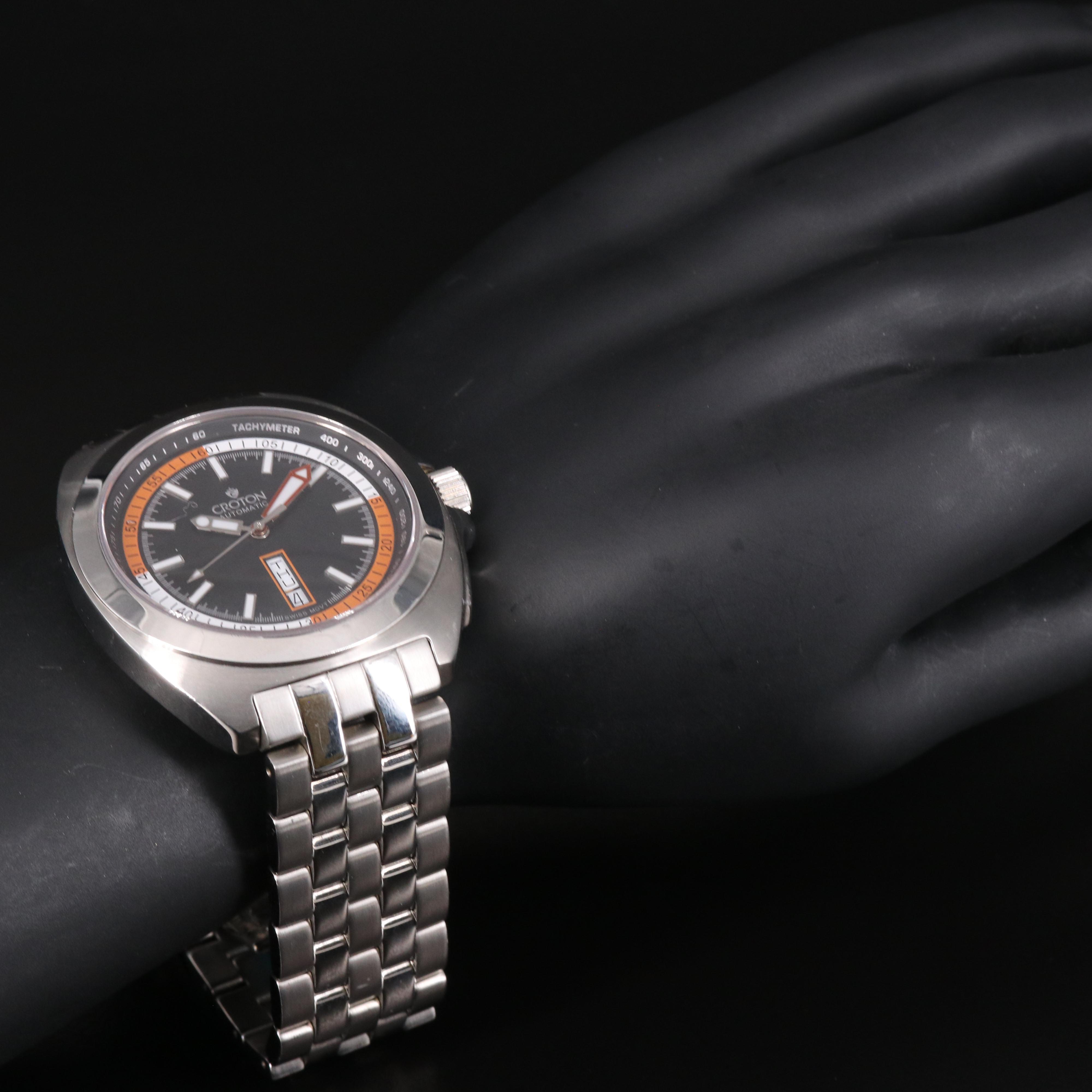 Croton Automatic Day/Date Stainless Steel Watch