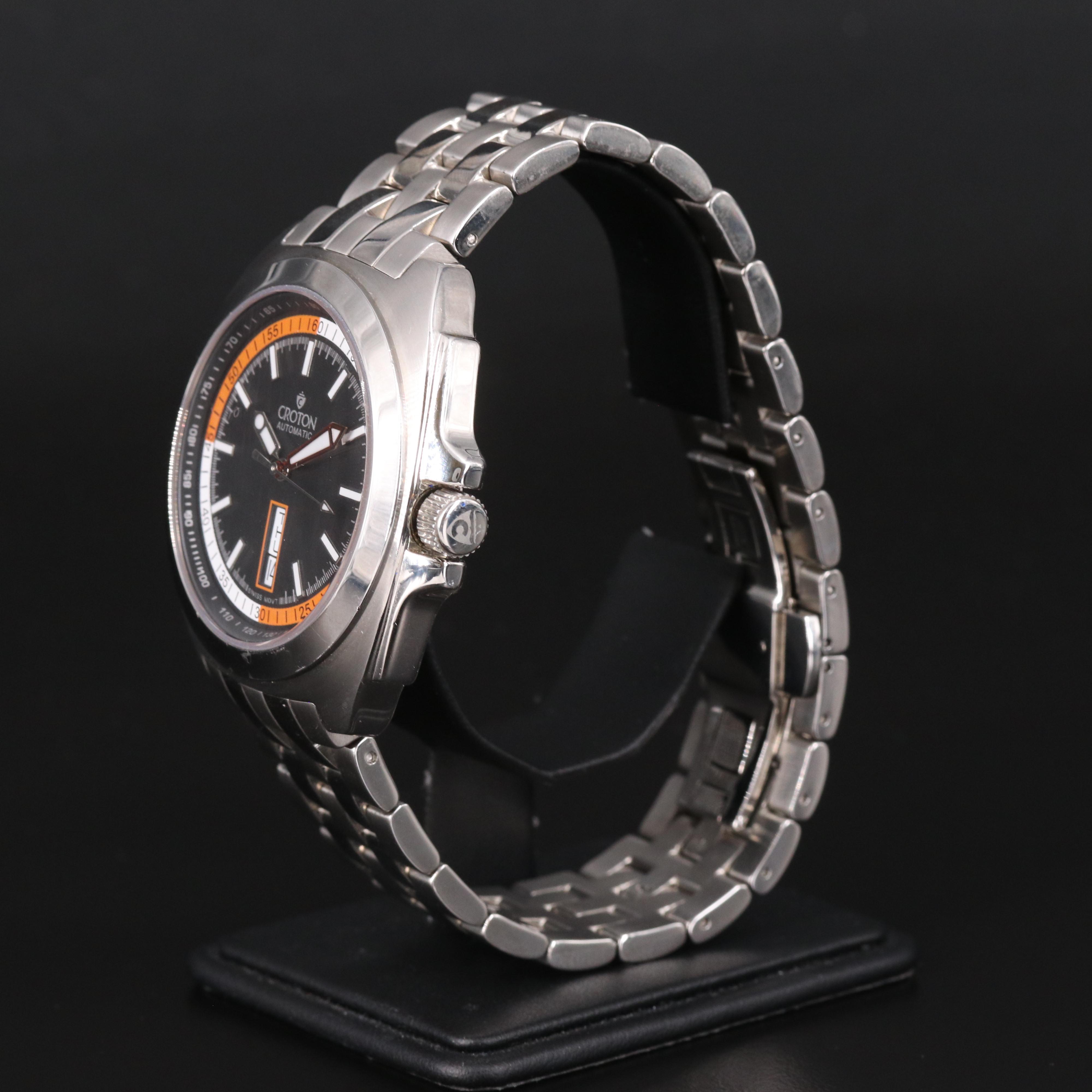 Croton Automatic Day/Date Stainless Steel Watch