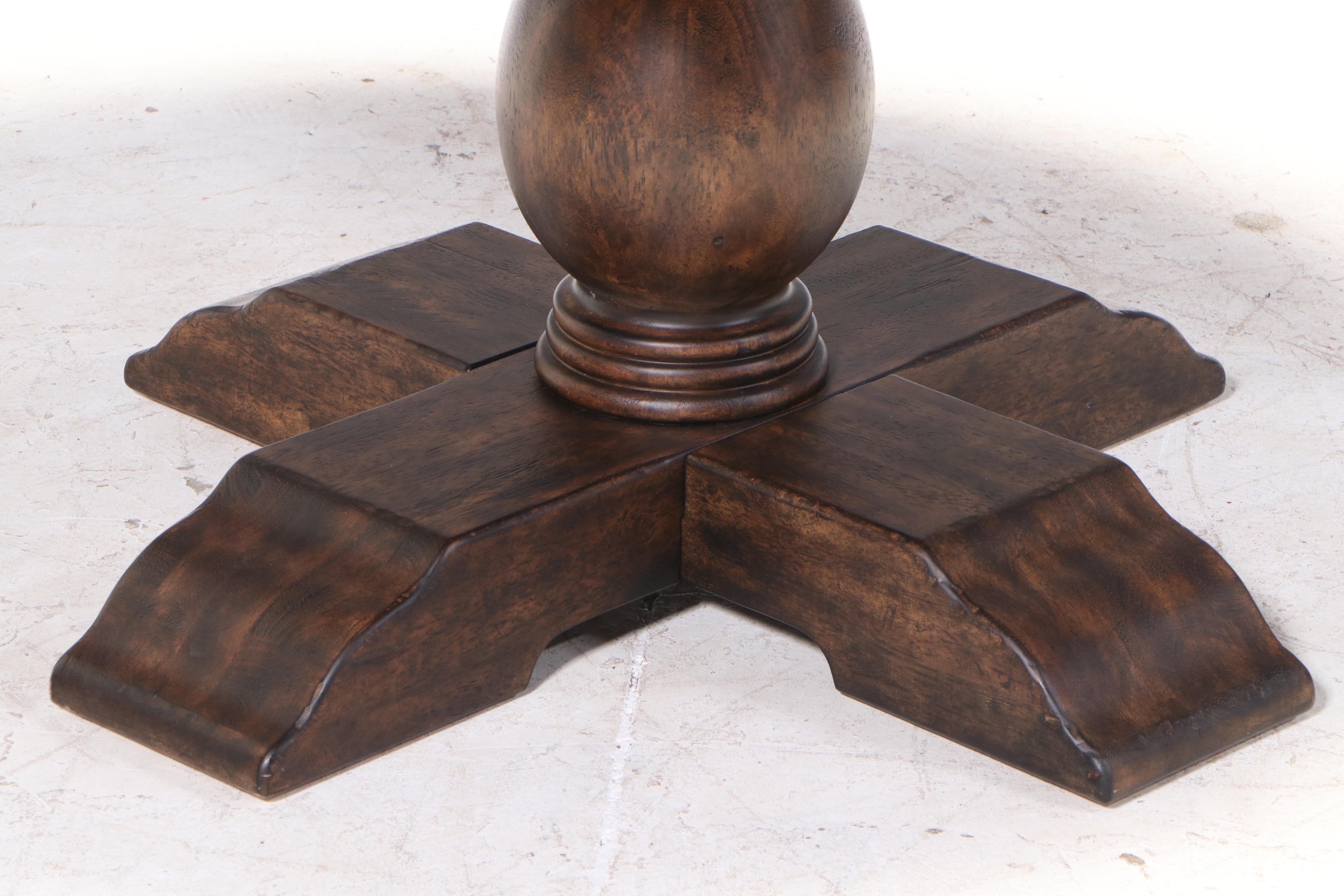 Pottery Barn "Lorraine" Rubber Wood and Poplar Extending Pedestal Dining Table