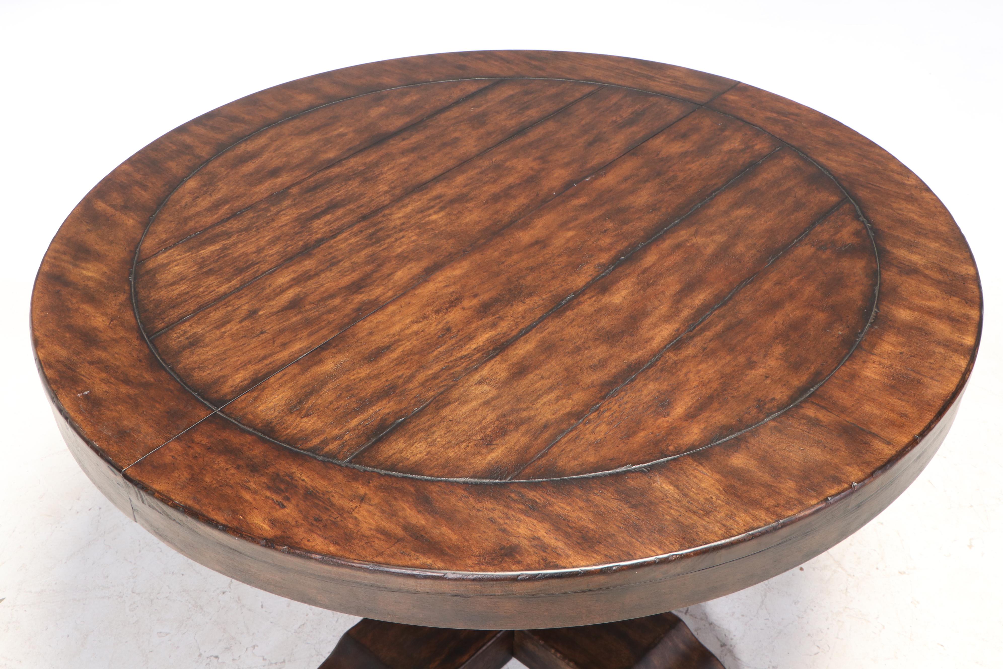 Pottery Barn "Lorraine" Rubber Wood and Poplar Extending Pedestal Dining Table