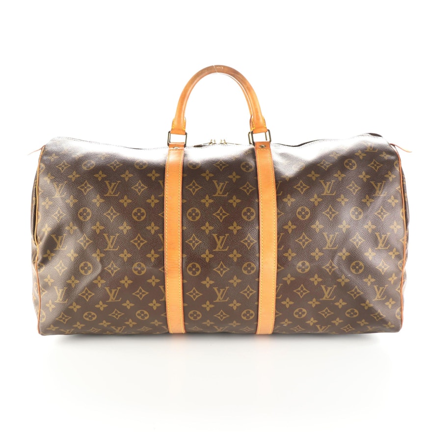 Louis Vuitton Keepall 55 in Monogram Canvas and Vachetta Leather