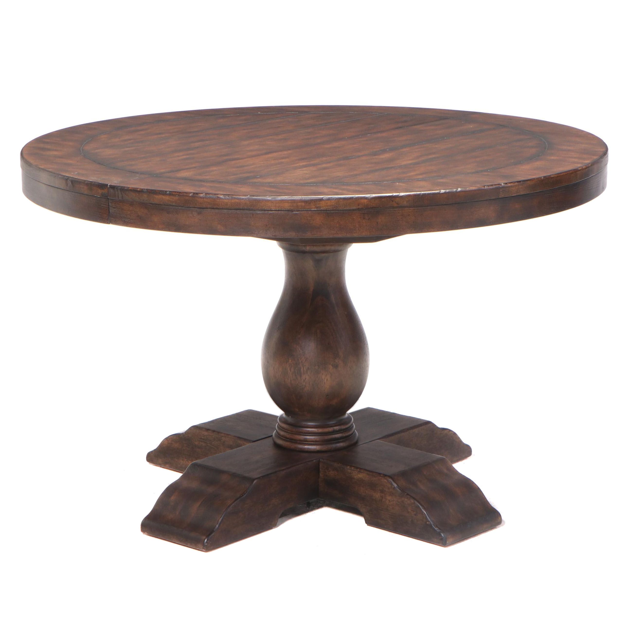 Pottery Barn "Lorraine" Rubber Wood and Poplar Extending Pedestal Dining Table