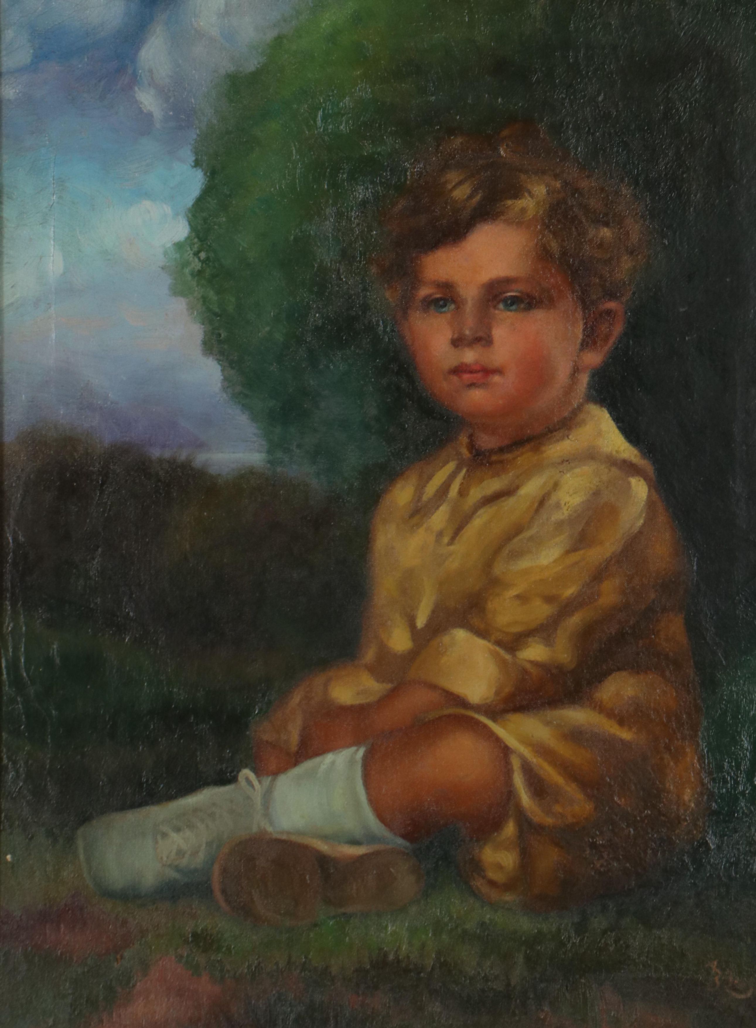 Portrait Oil Painting of Young Boy