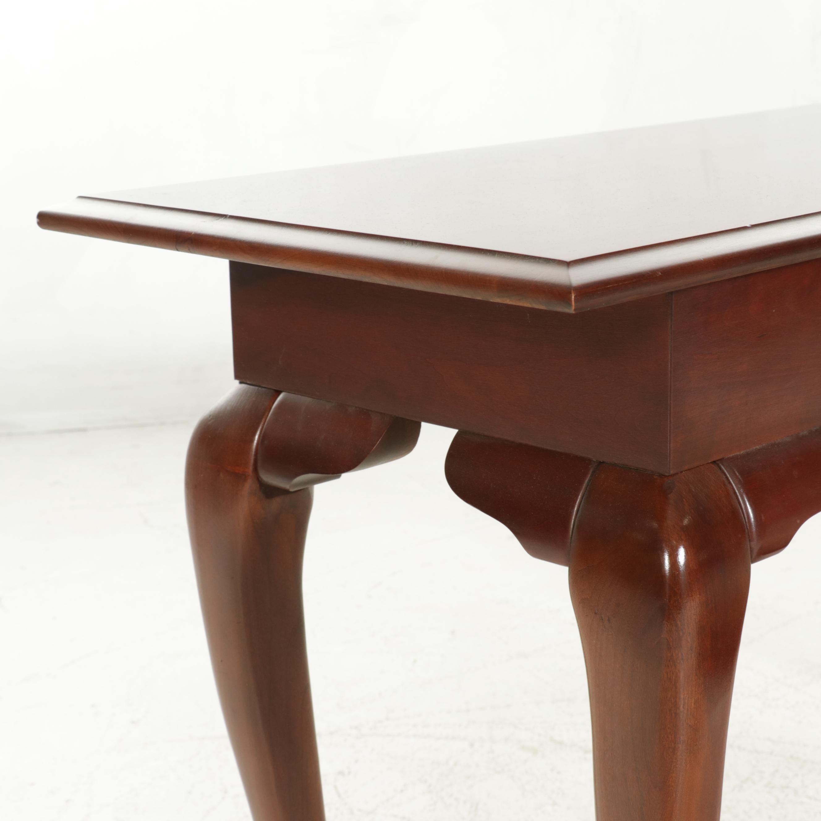 Queen Anne Style Cherry Hall Table and Broyhill Ladderback Side Chair