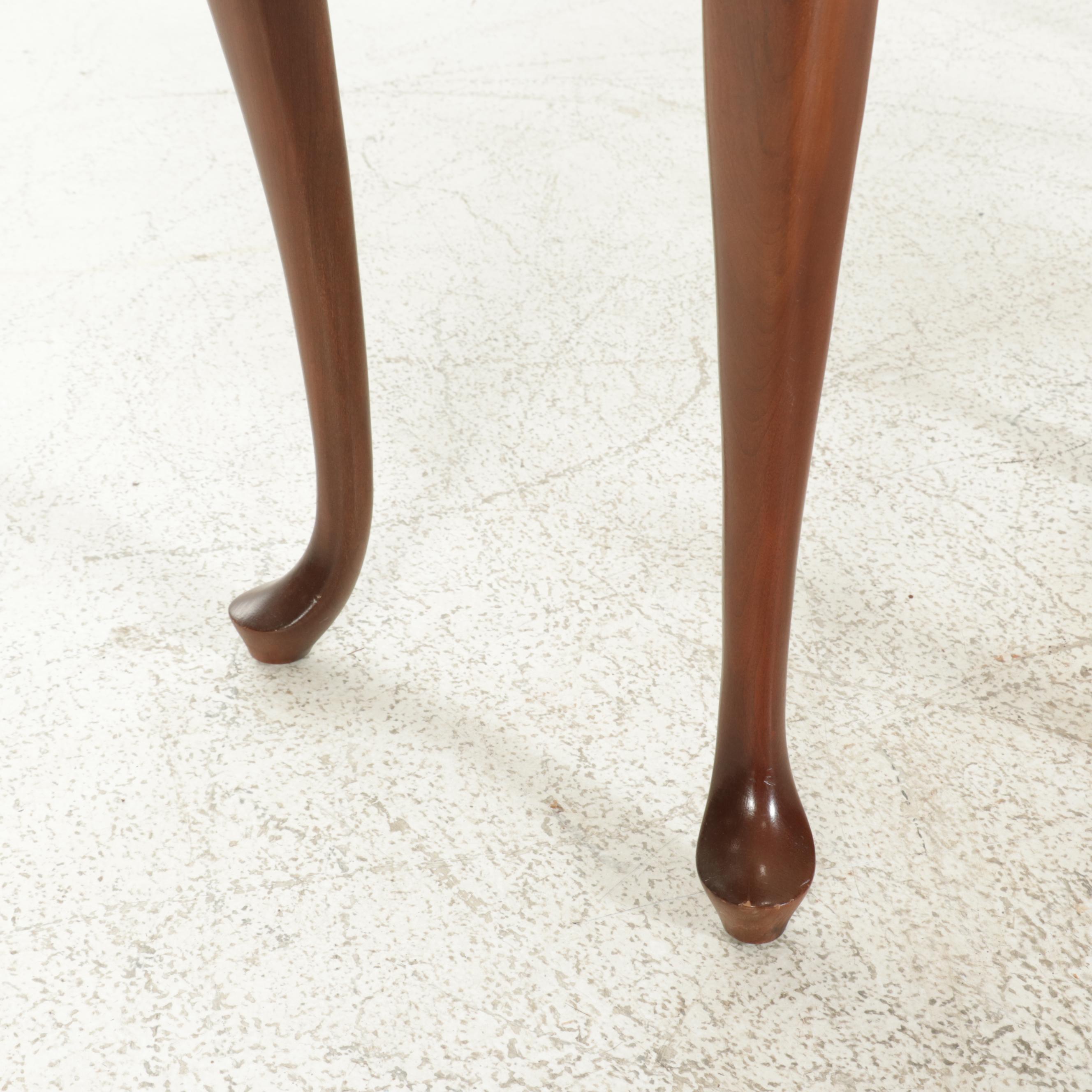 Queen Anne Style Cherry Hall Table and Broyhill Ladderback Side Chair