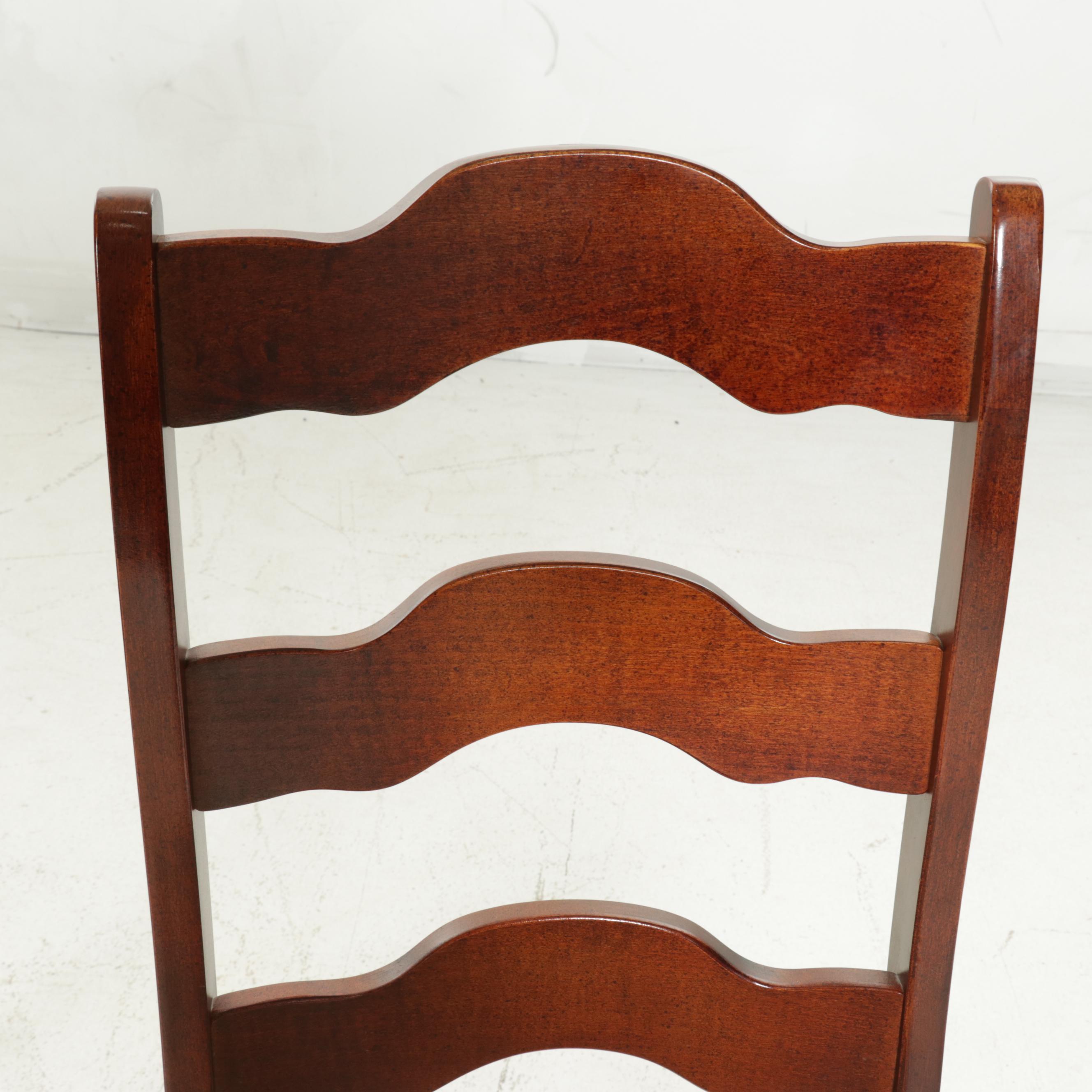 Queen Anne Style Cherry Hall Table and Broyhill Ladderback Side Chair