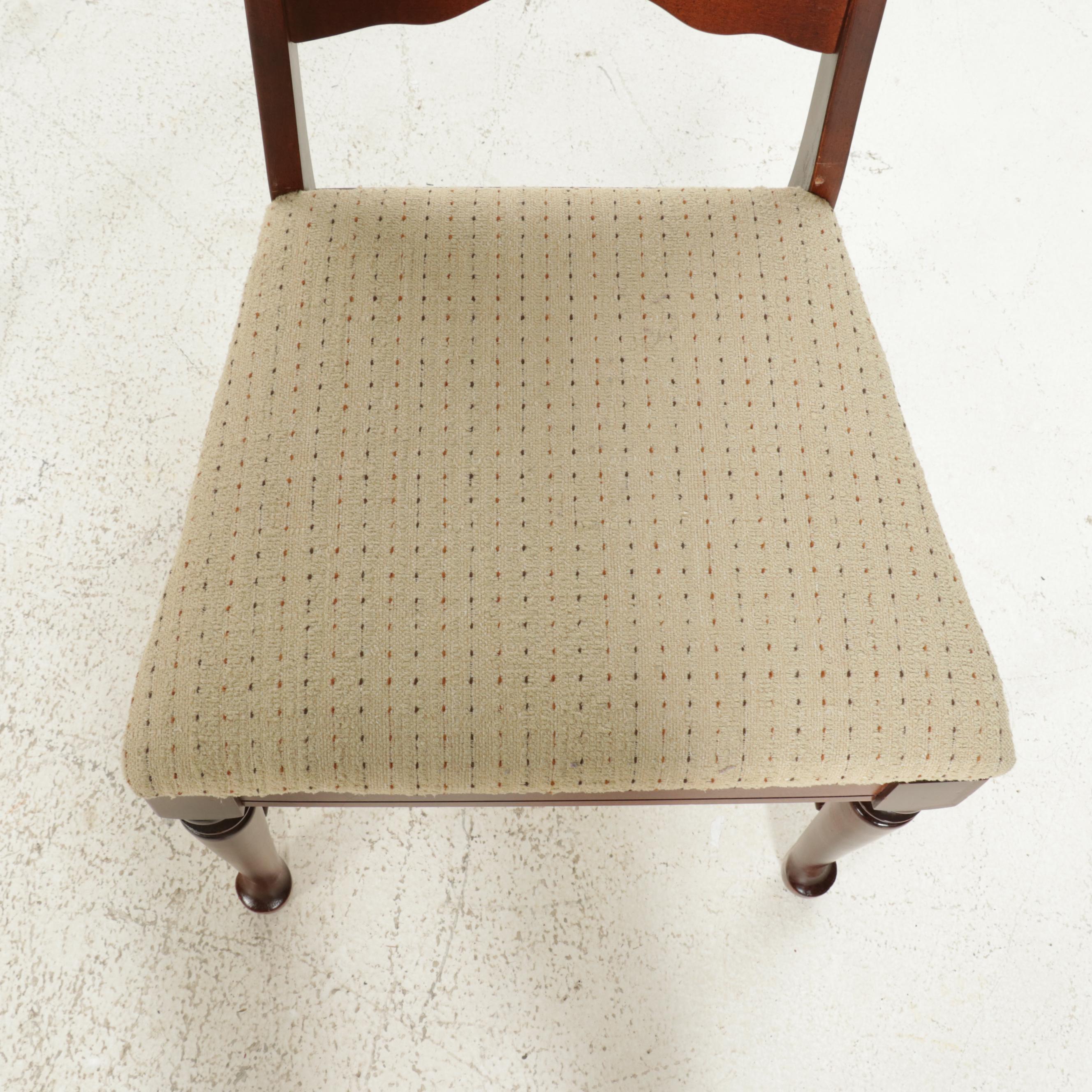 Queen Anne Style Cherry Hall Table and Broyhill Ladderback Side Chair