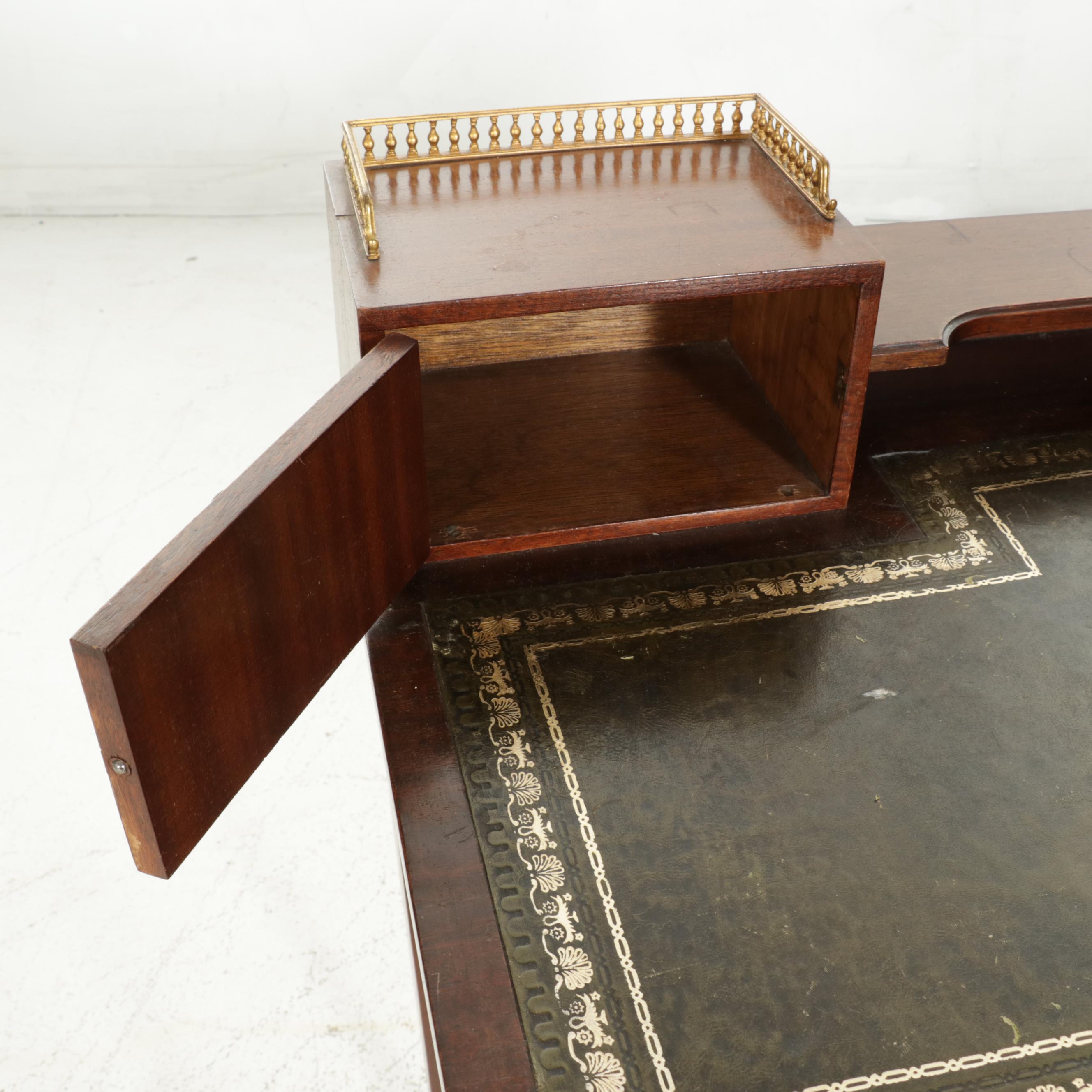 Louis XVI Style Line-Inlaid Mahogany Bonheur du Jour Writing Desk